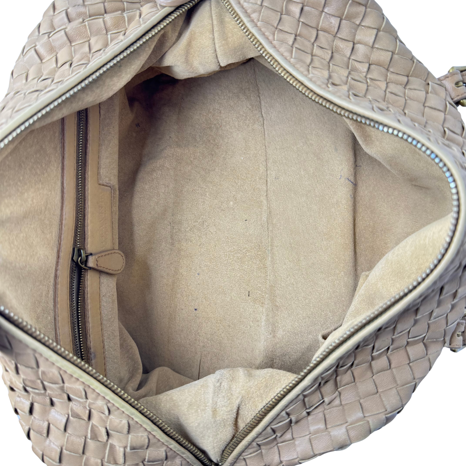 Bottega Veneta Nappa Intrecciato Padlock Montaigne Moutarde Beige Bag