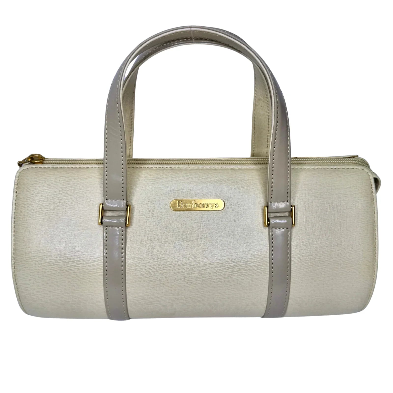 Burberry Mini Boston Bag Leather Beige