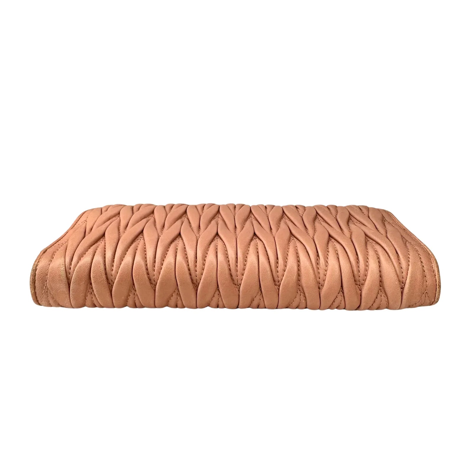 Miu Miu Matelassé Zip Around Wallet – Powdered Pink
