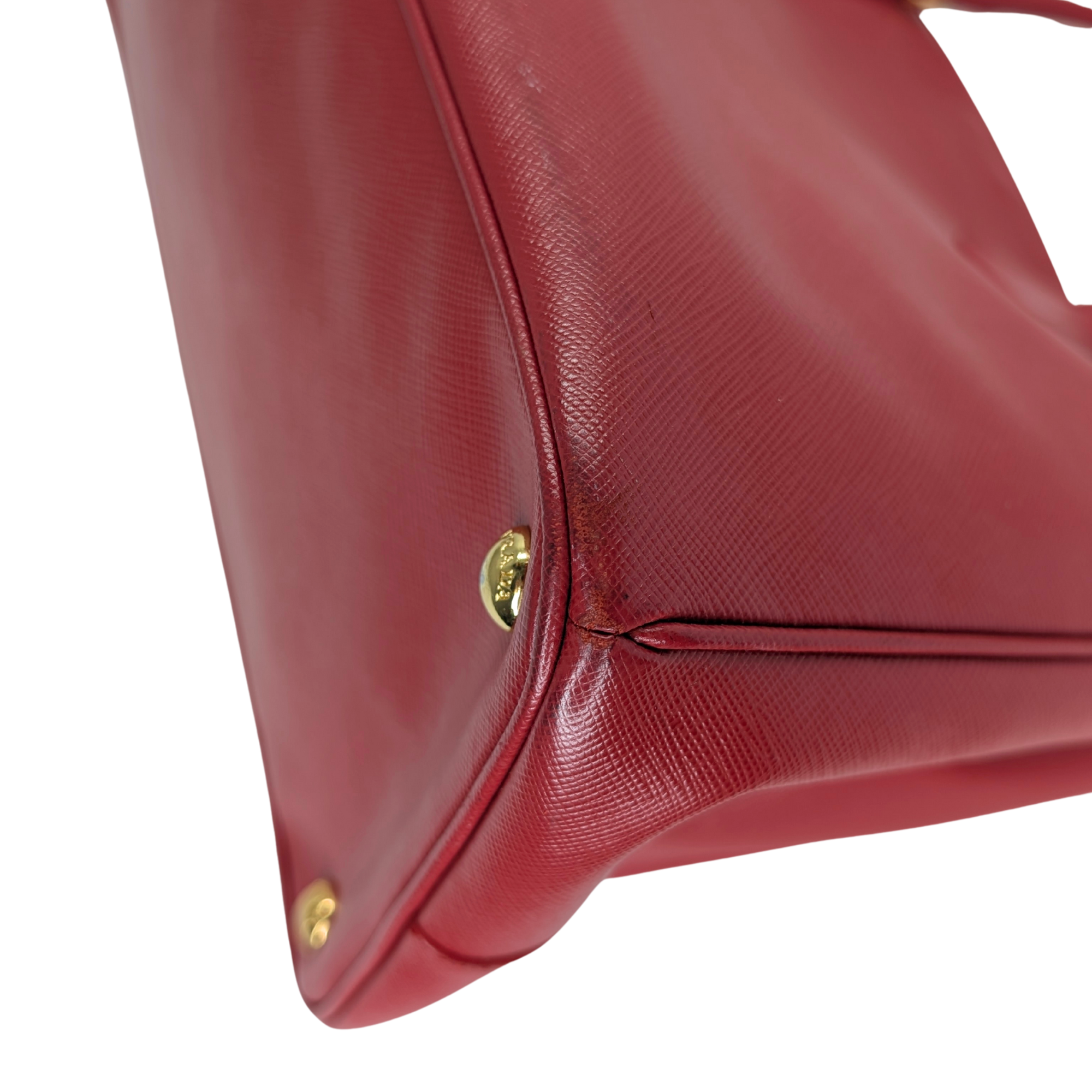 Prada Lux Open Saffiano Tote Bag Red