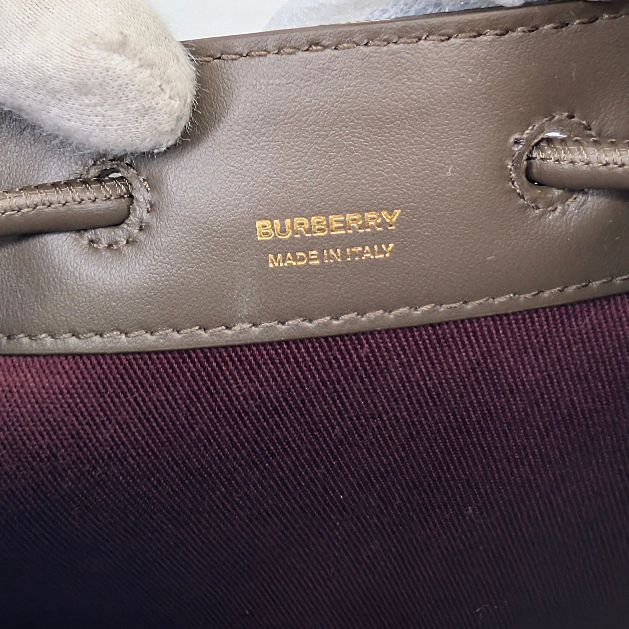 Burberry Mini Drawstring Bucket Bag Grey