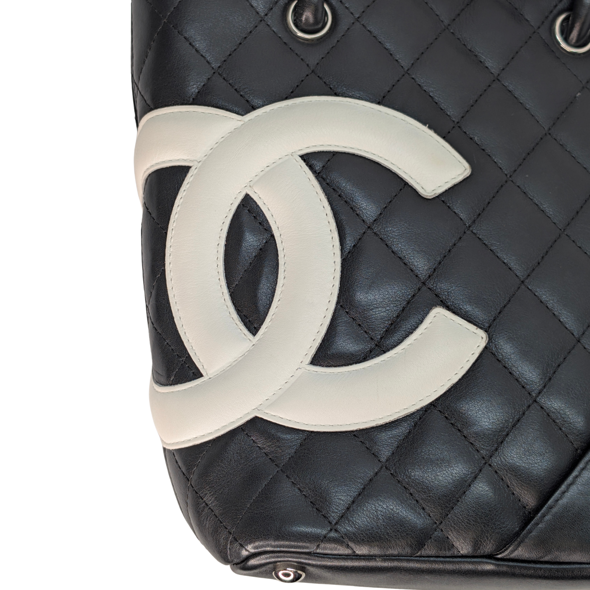 Chanel Cambon Line Small Tote HandBag Black/White