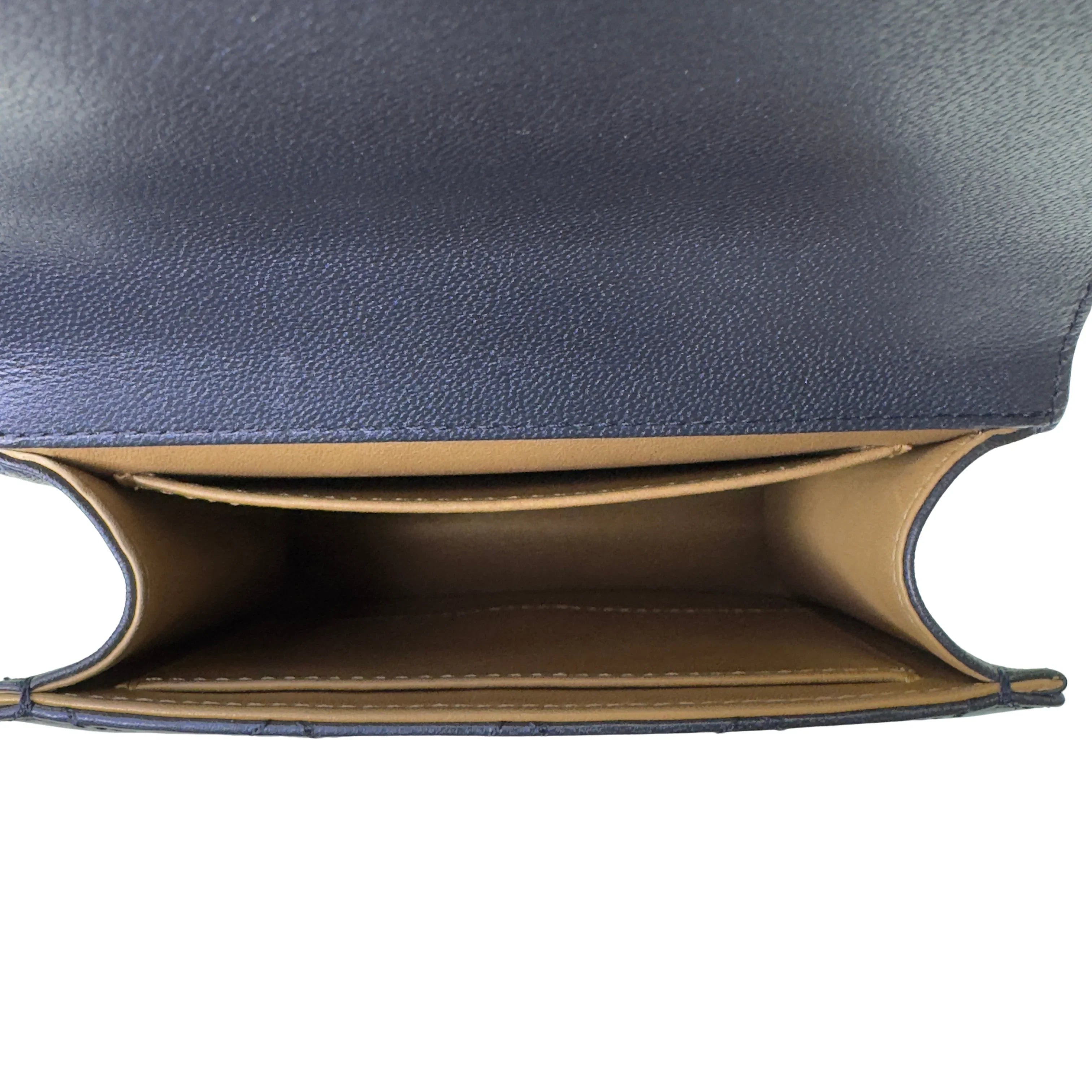 Chanel Iridescent Chic Pearls Lambskin Crossbody Bag Navy Blue - Lost Designer