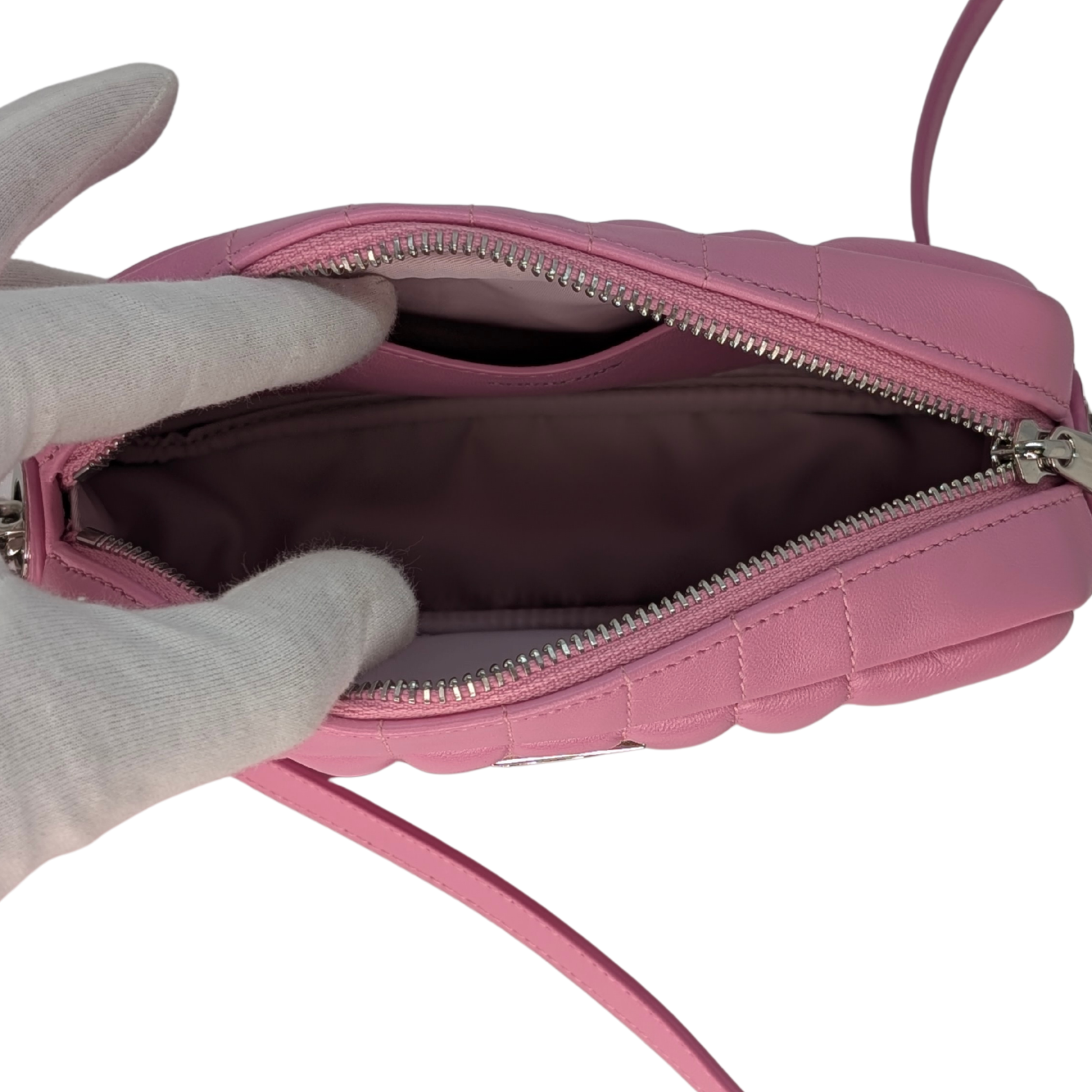 Burberry TB Mini Quilted Lambskin Lola Camera Bag Pink