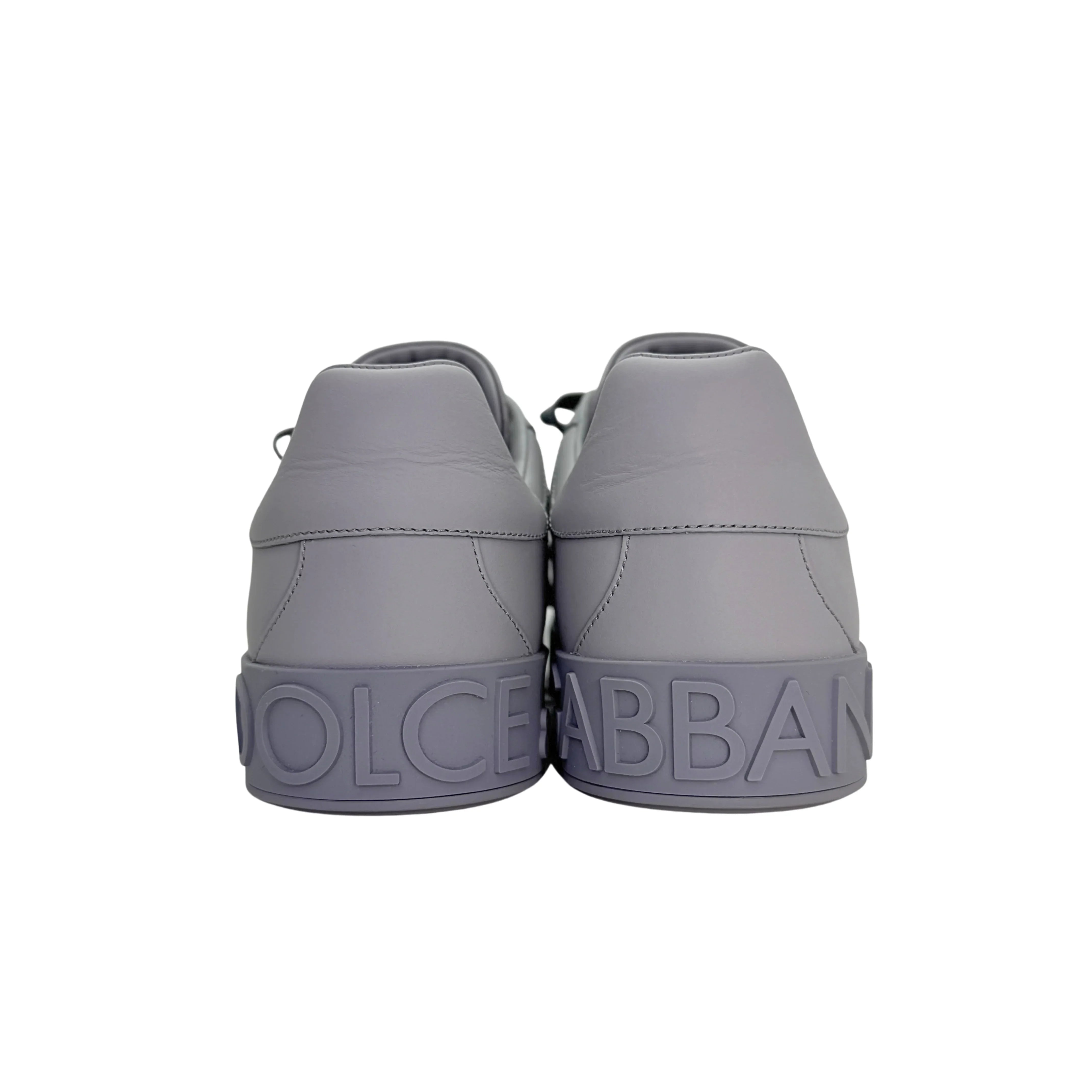 Dolce & Gabbana Men's Portofino Sneakers Leather Grey - Lost Designer