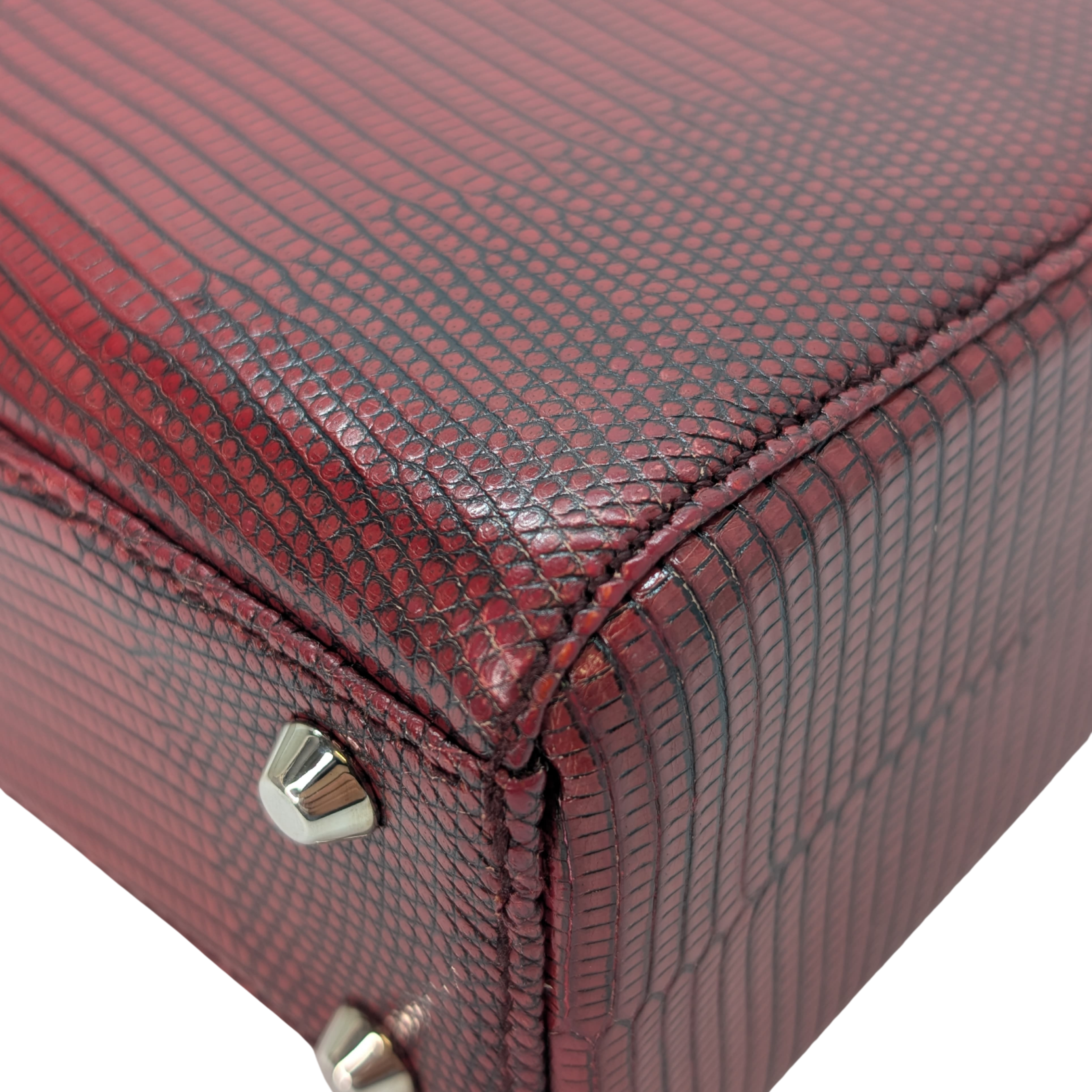 Christian Dior Mini Lady Dior Python Burgundy