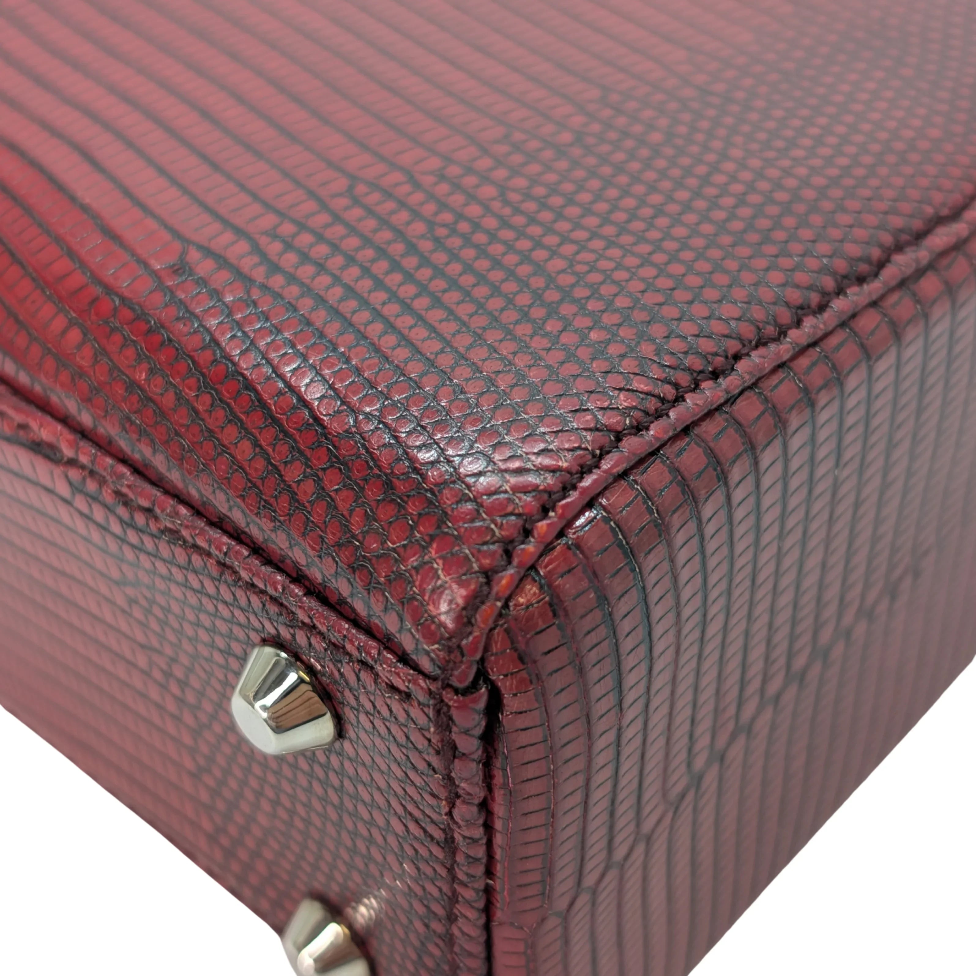 Christian Dior Mini Lady Dior Lizard Burgundy - Lost Designer