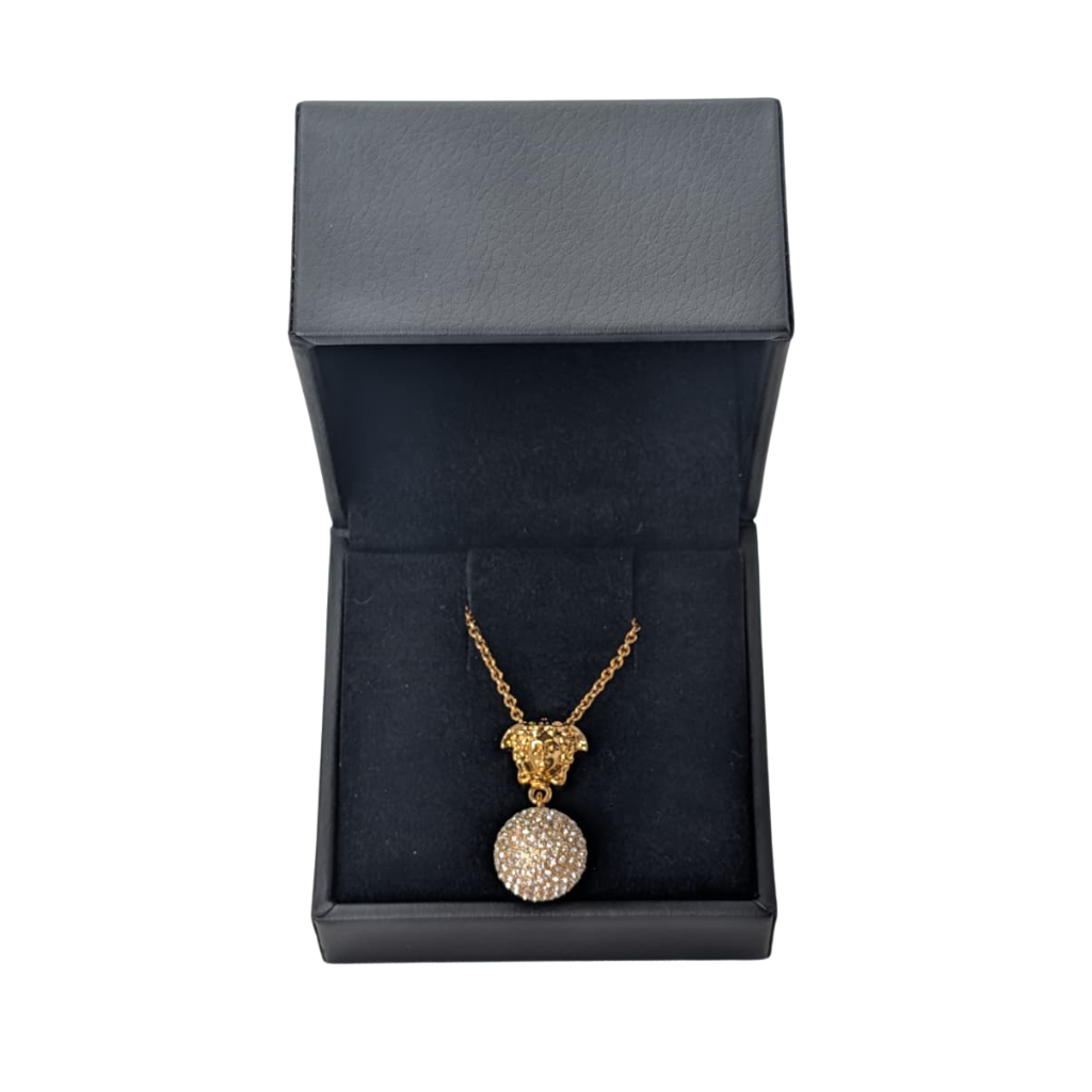 Versace Meduca Crystal-Embellished Pendant Necklace