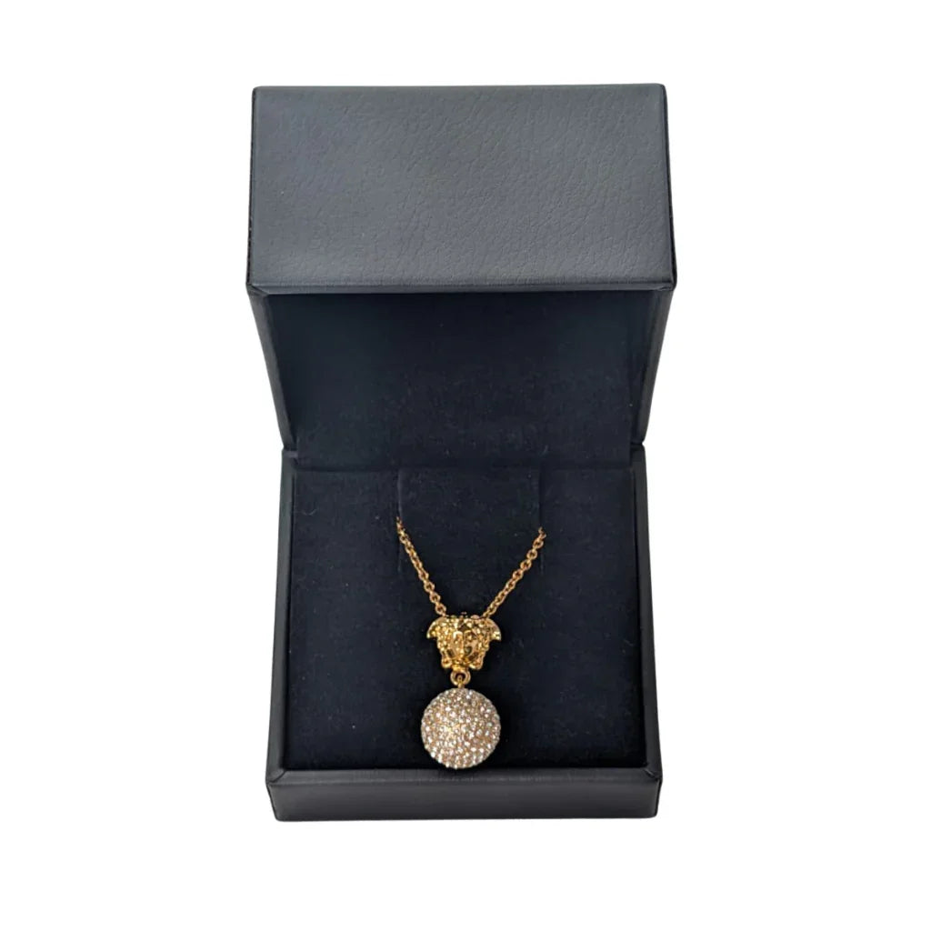 Versace Meduca Crystal-Embellished Pendant Necklace - Lost Designer