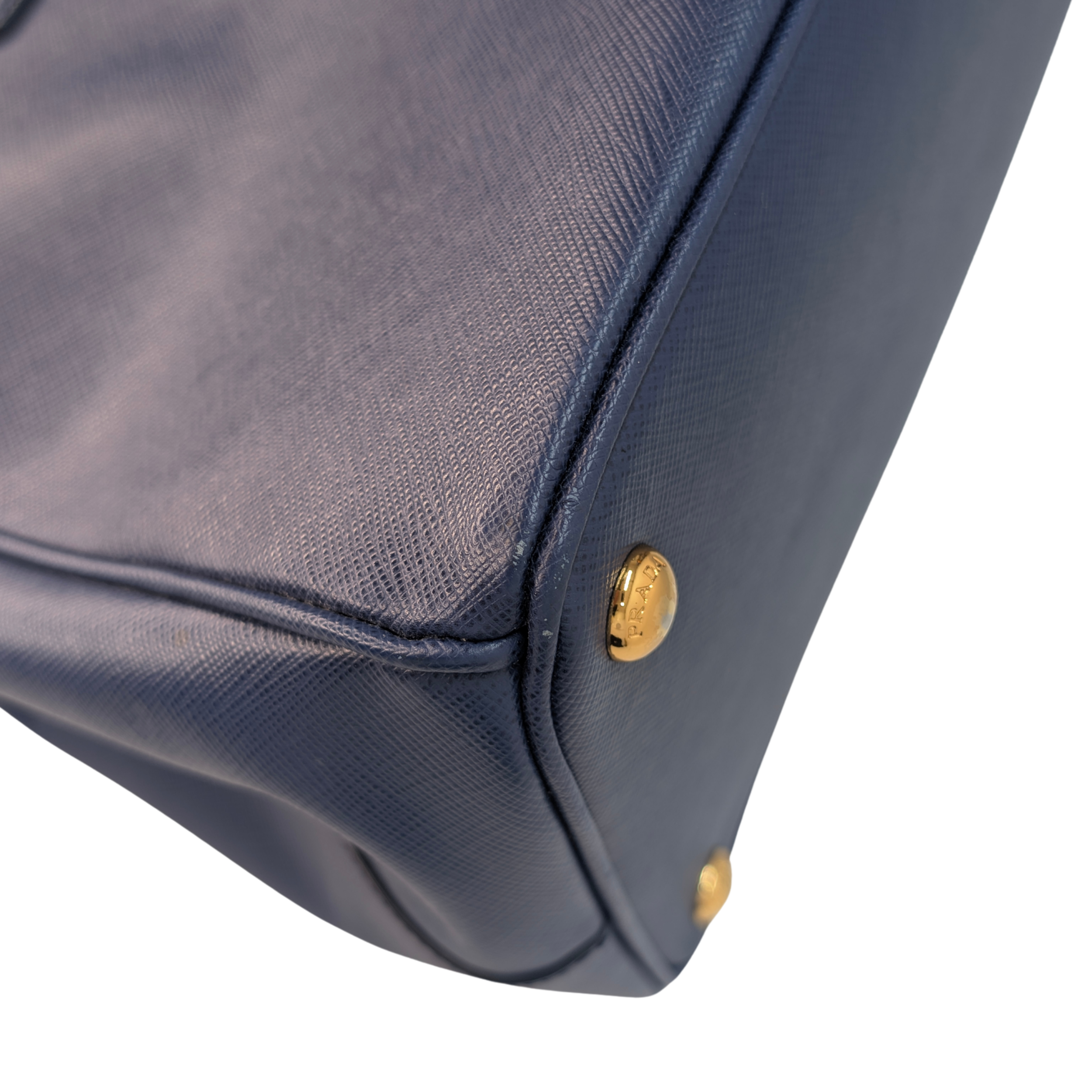 Prada Saffiano Lux Galleria Large Double Zip Tote Navy