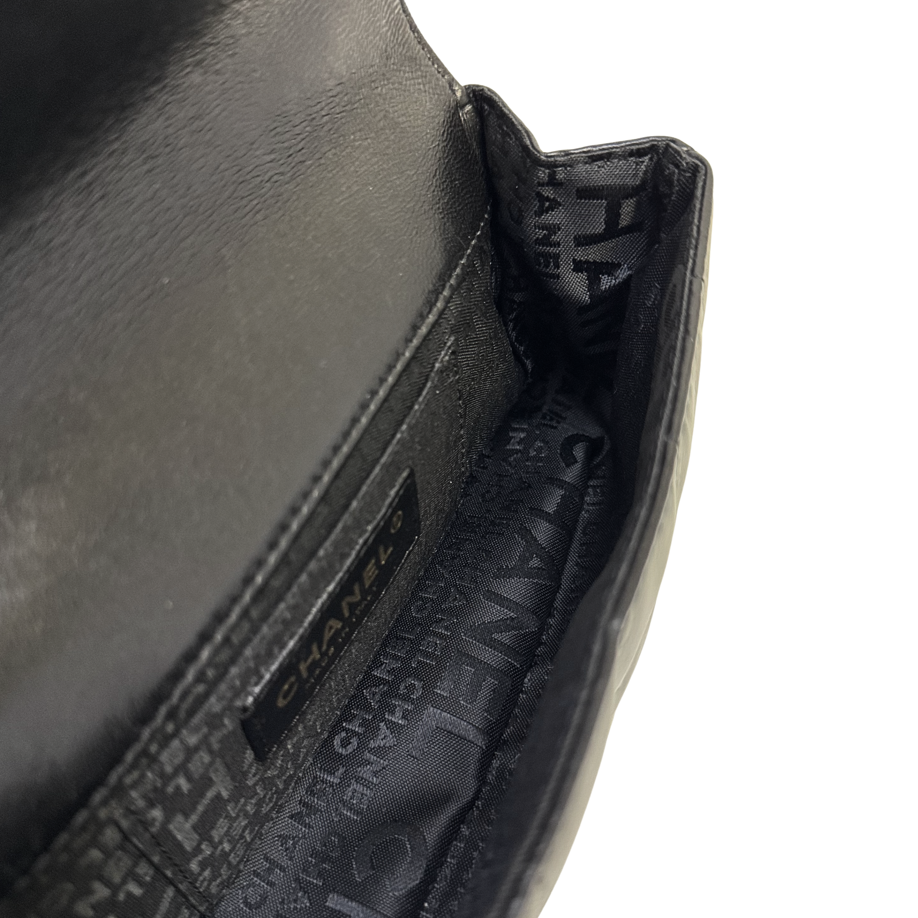 Chanel Bar Quilted Shoulder Bag Leather Black