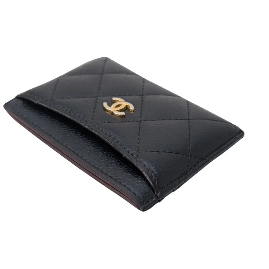 Chanel Classic Black Card Holder Black - Lost Designer