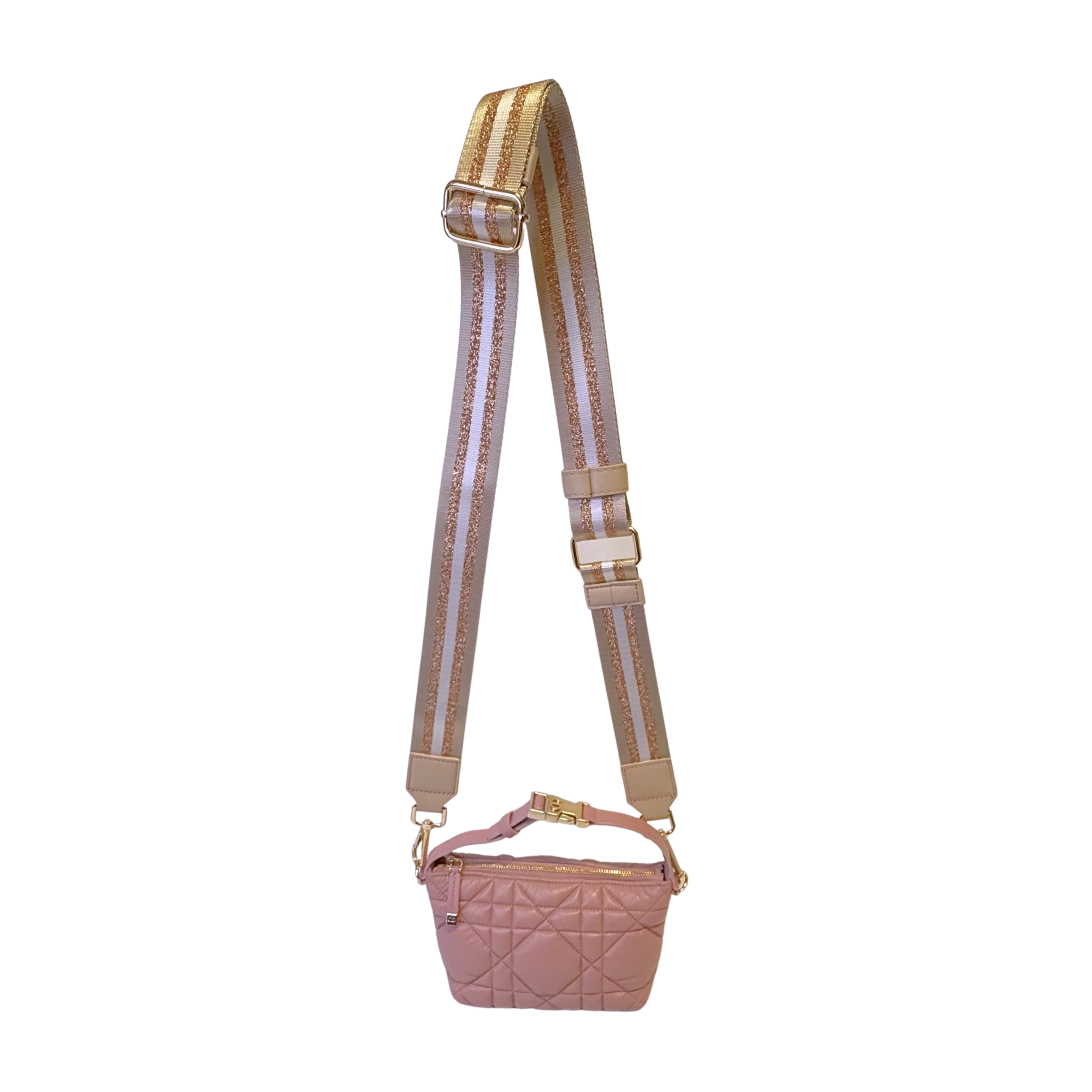 Dior Macrocannage Nomad Travel Pouch Bag Calfskin Pink