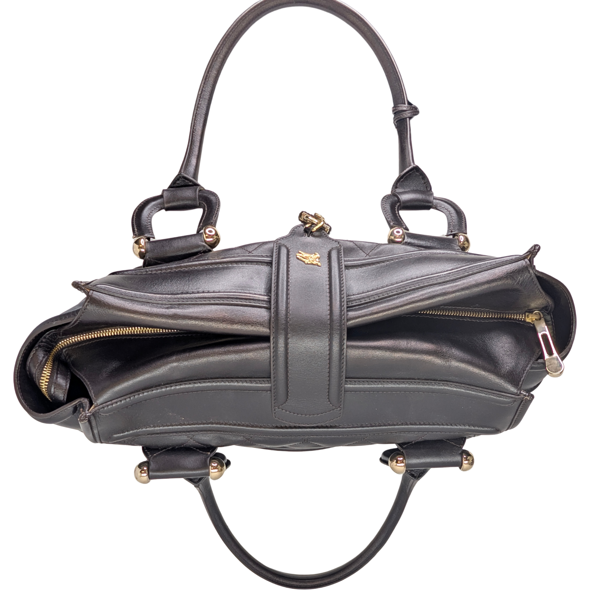 Burberry Quilted Manor Shoulder Bag Brown/Black