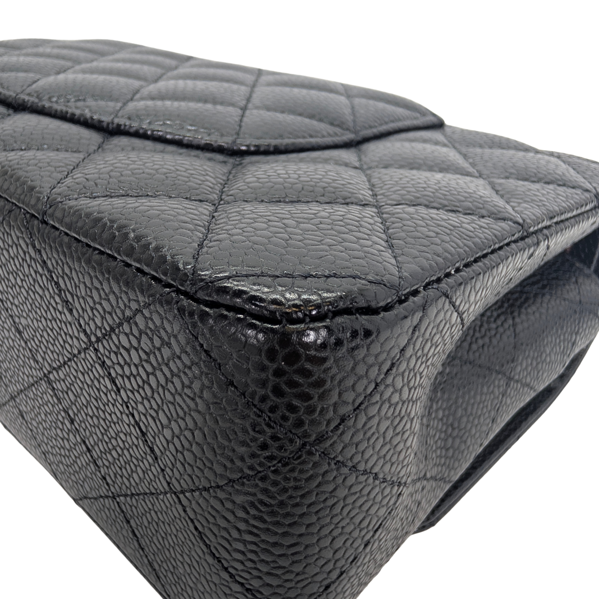 Chanel Classic Flap Bag Caviar Leather Medium Black