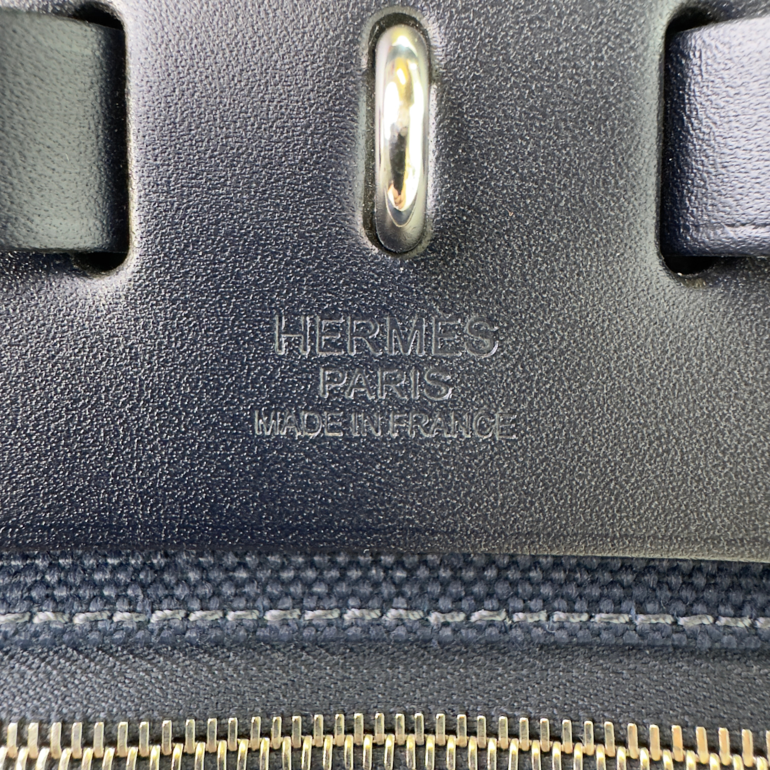 Hermés Herbag Zip 31 Criss Viking Quadrille Dark Green/Navy