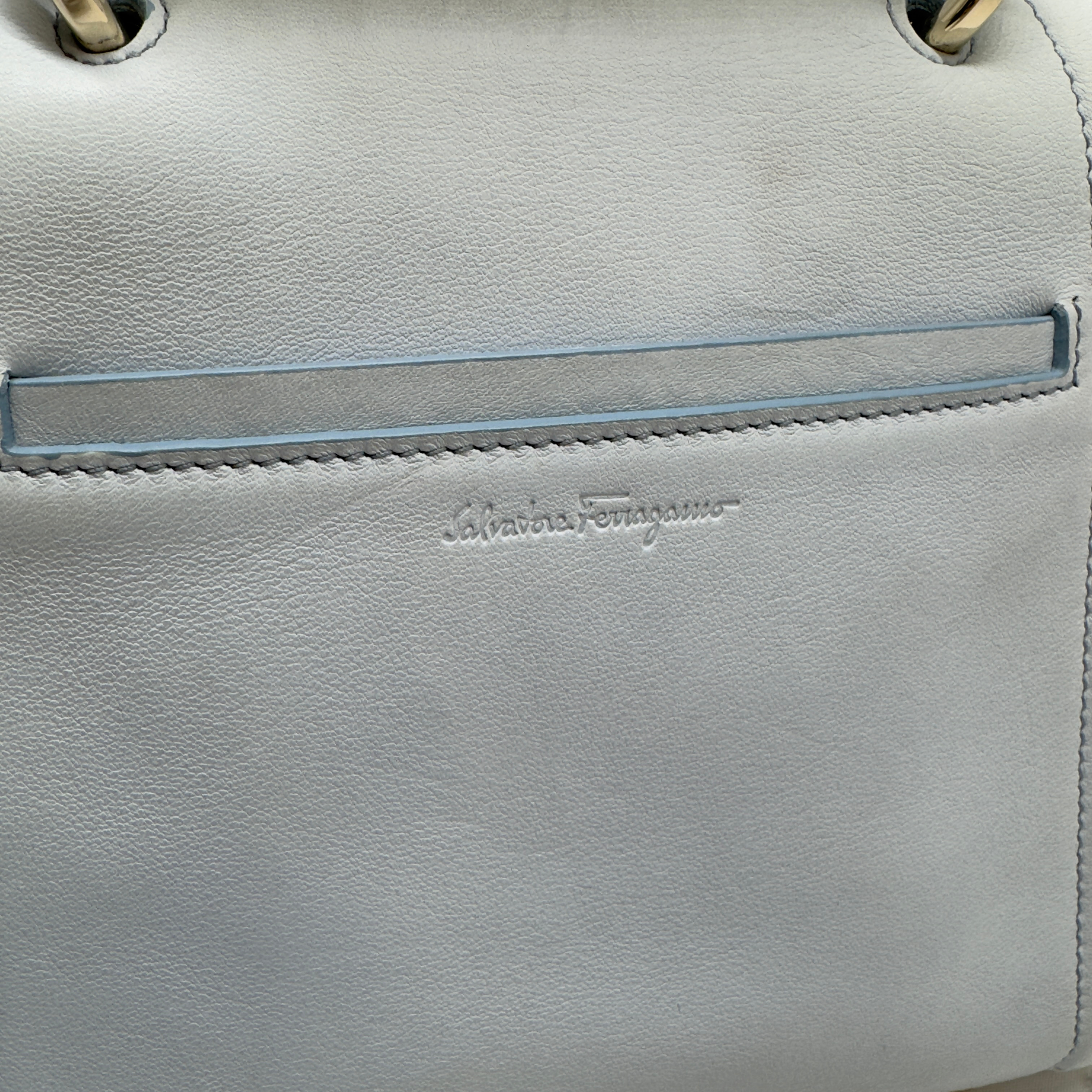 Salvatore Ferragamo Sofia Rainbow Shoulder Bag Baby Blue