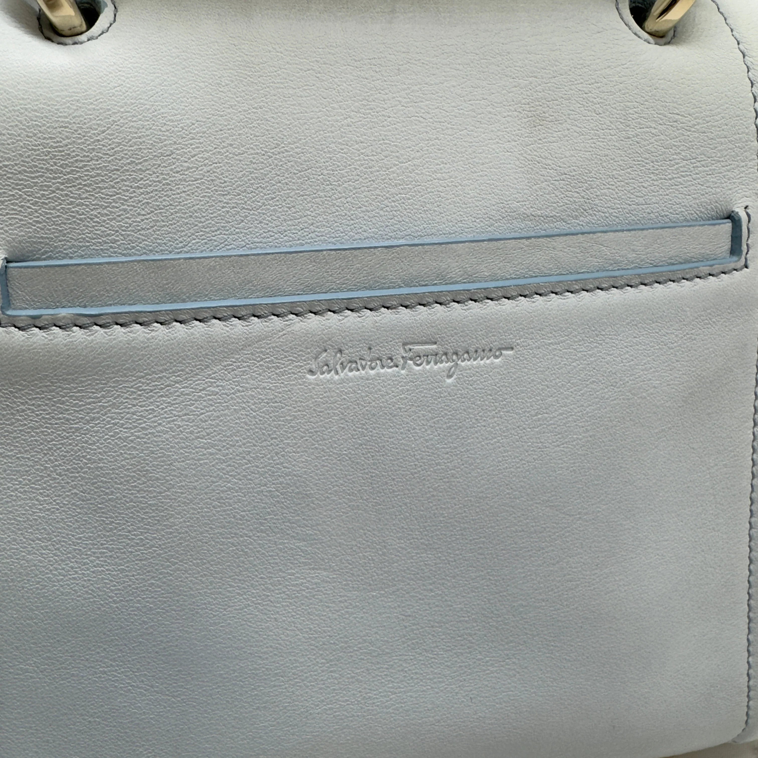 Salvatore Ferragamo Sofia Rainbow Shoulder Bag Baby Blue - Lost Designer