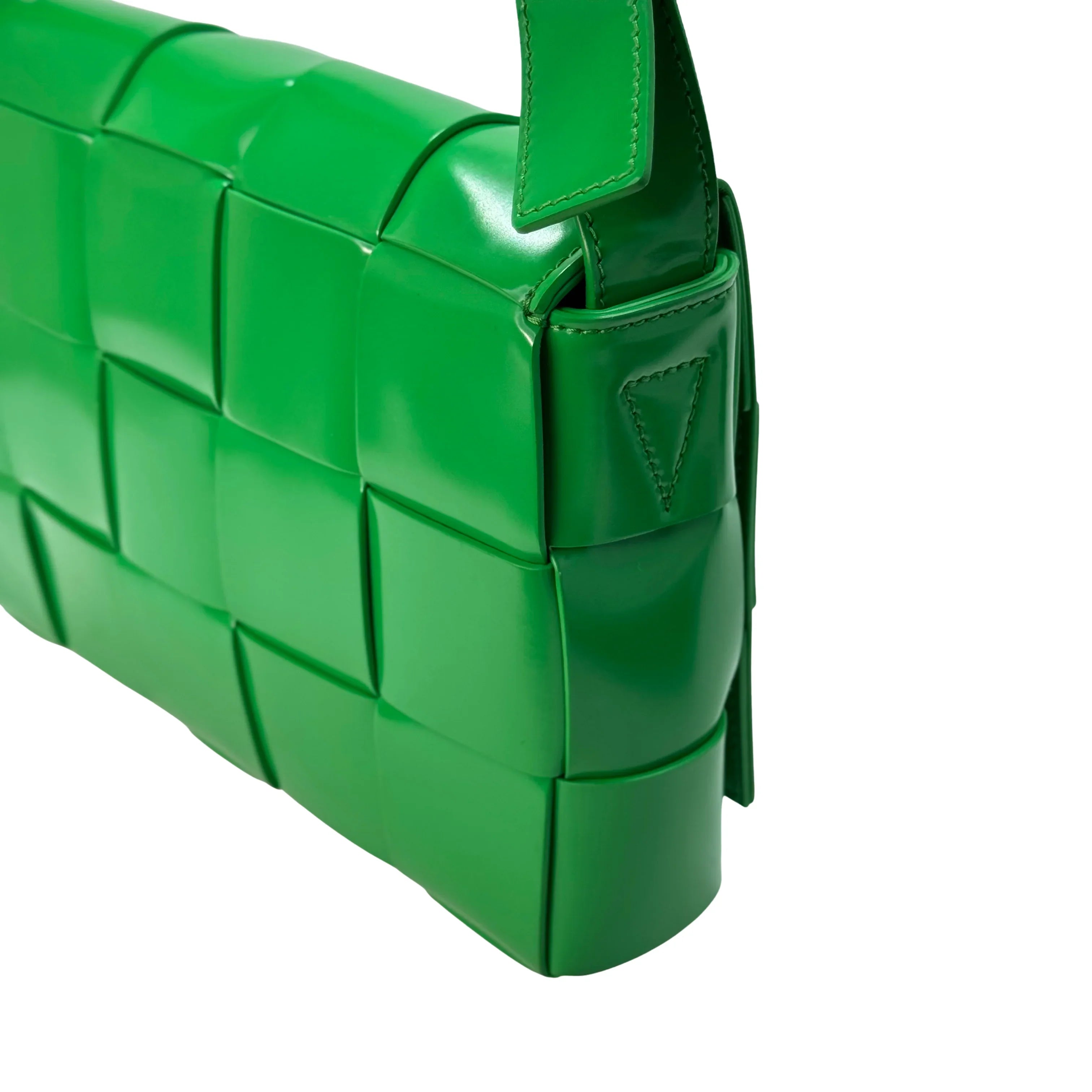 Bottega Veneta Patent Maxi Intrecciato Cassette Crossbody Bag Parakeet - Lost Designer