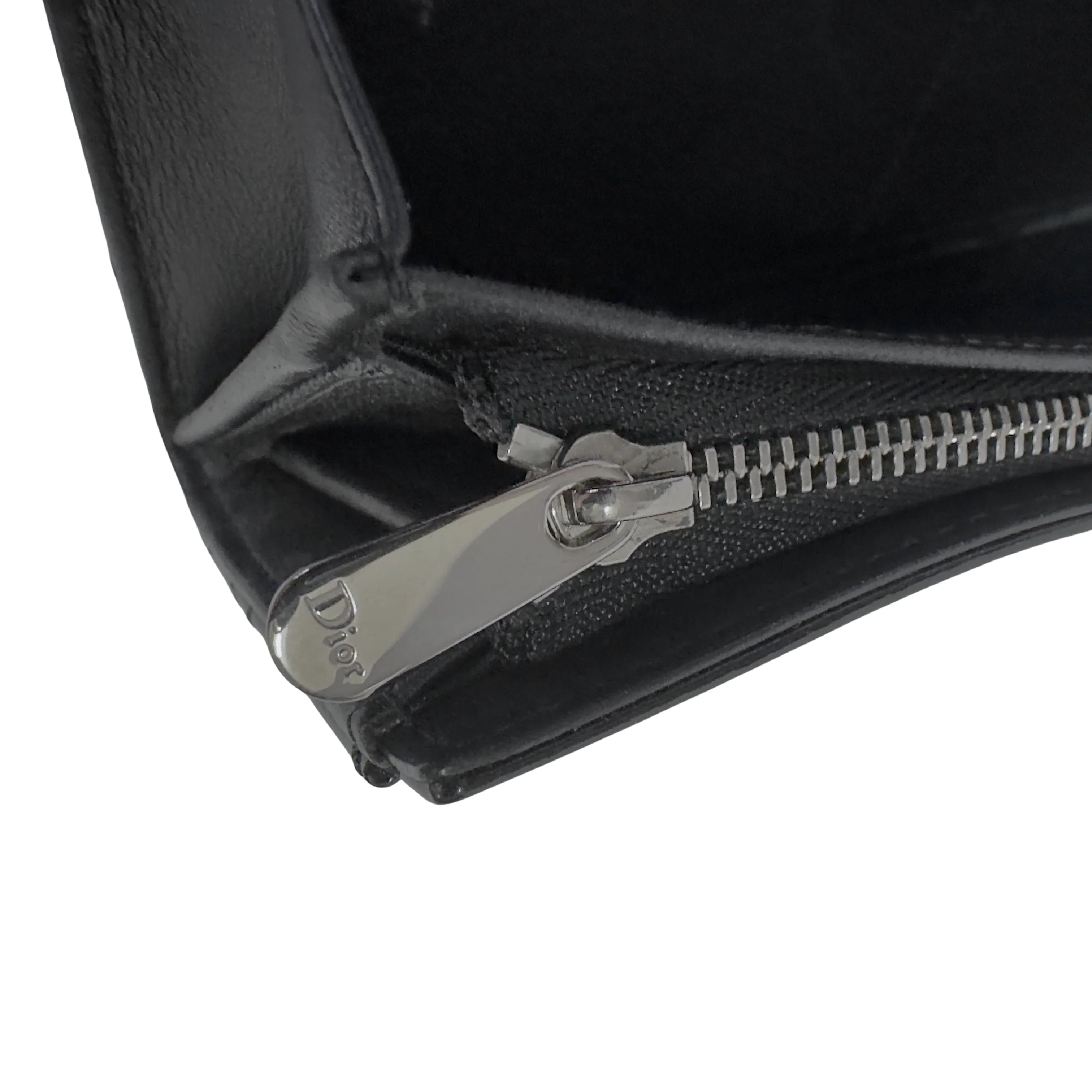 Dior Patent Leather Long Wallet With Chain Black - Lost Designer