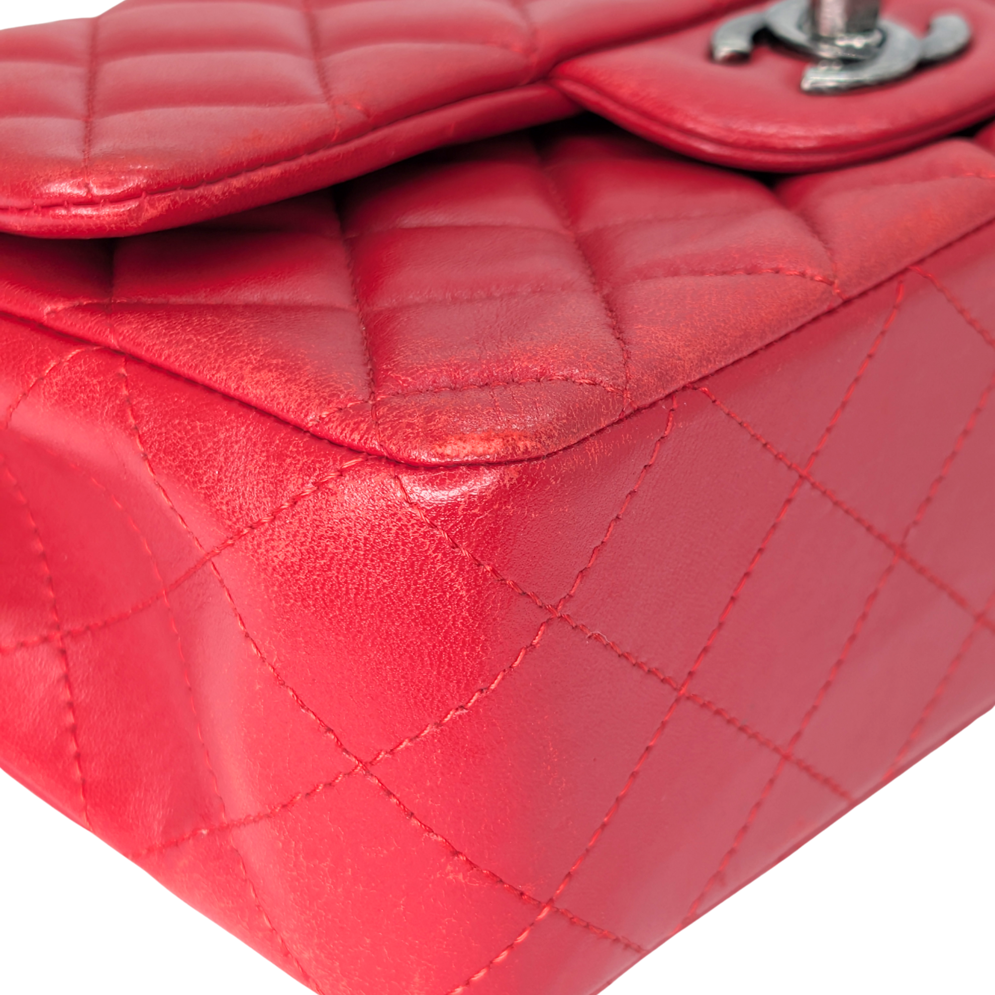 Chanel Mini Rectangular Classic Flap Bag Red