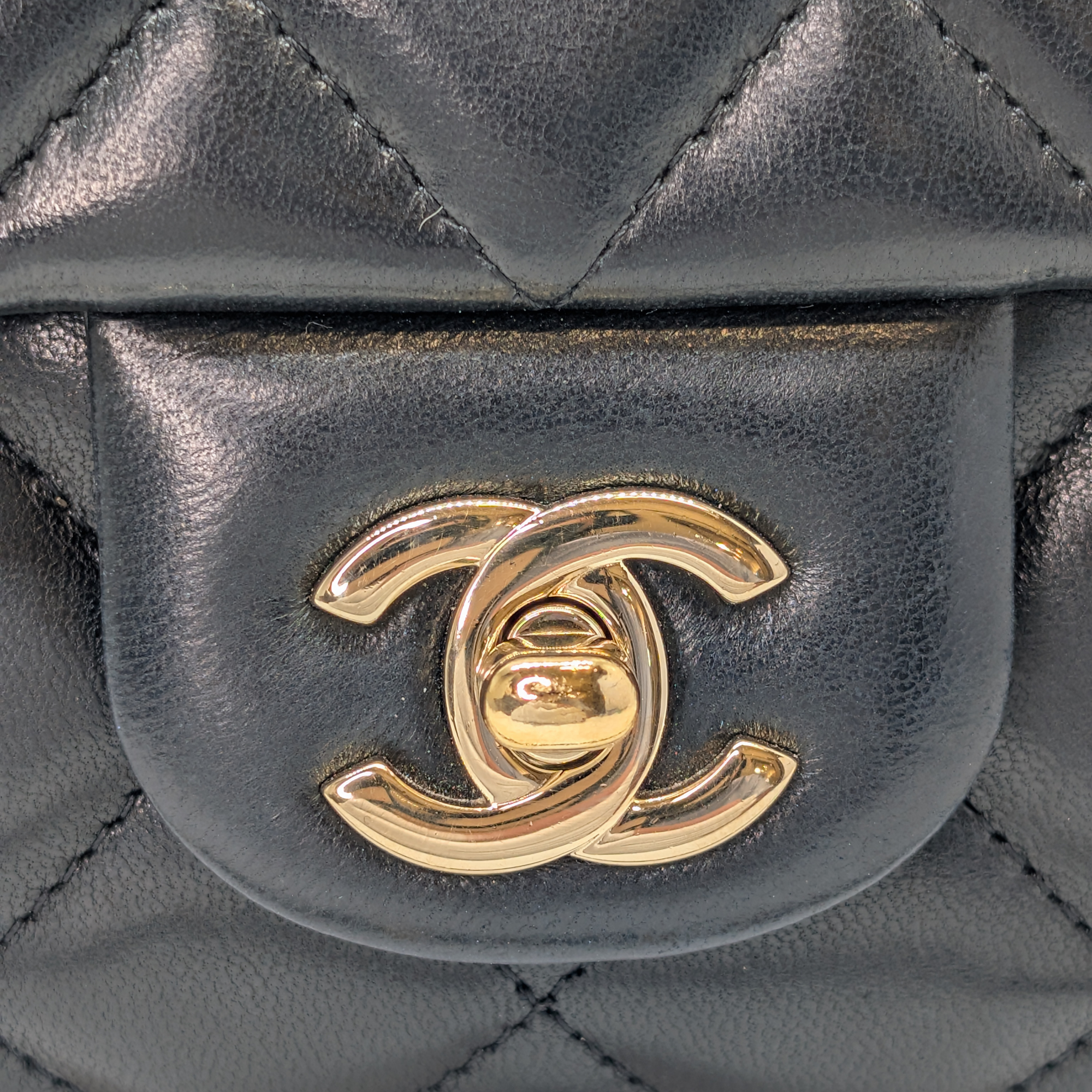 Chanel Classic Quilted Clutch With Chain Black