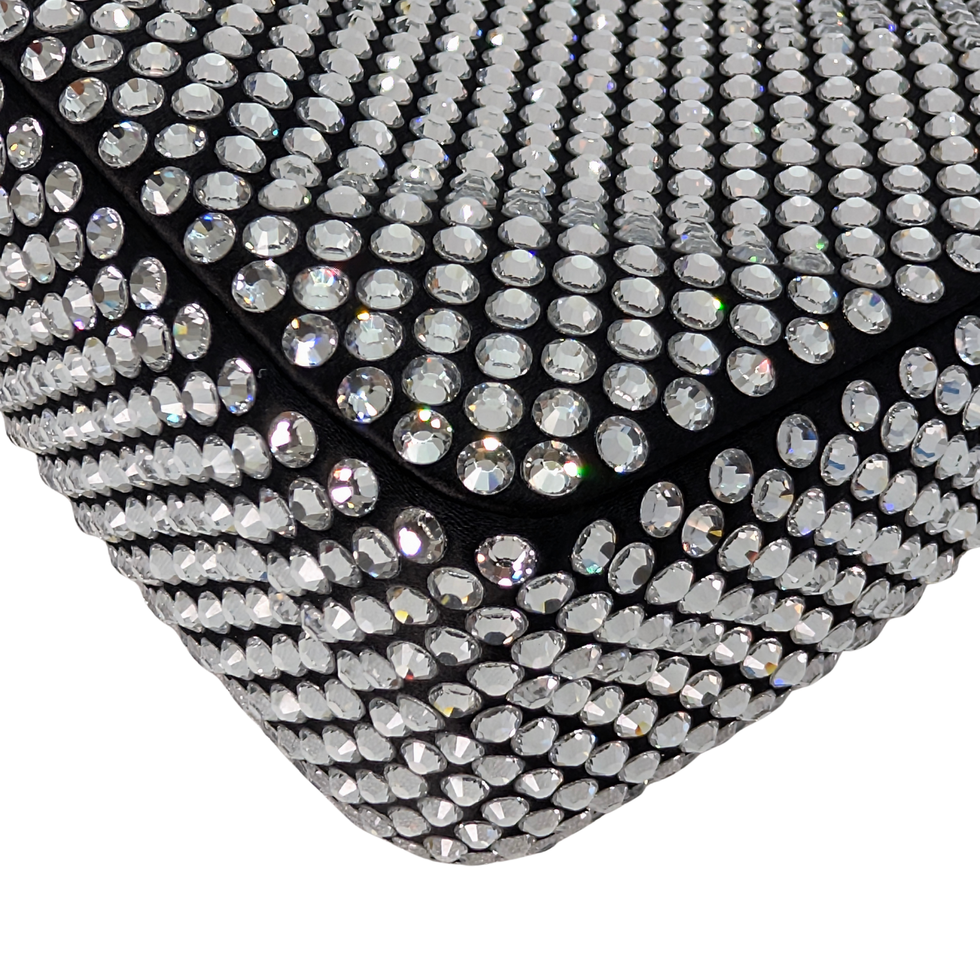 Black Prada Re-Edition Mini Satin Crystals Shoulder Bag