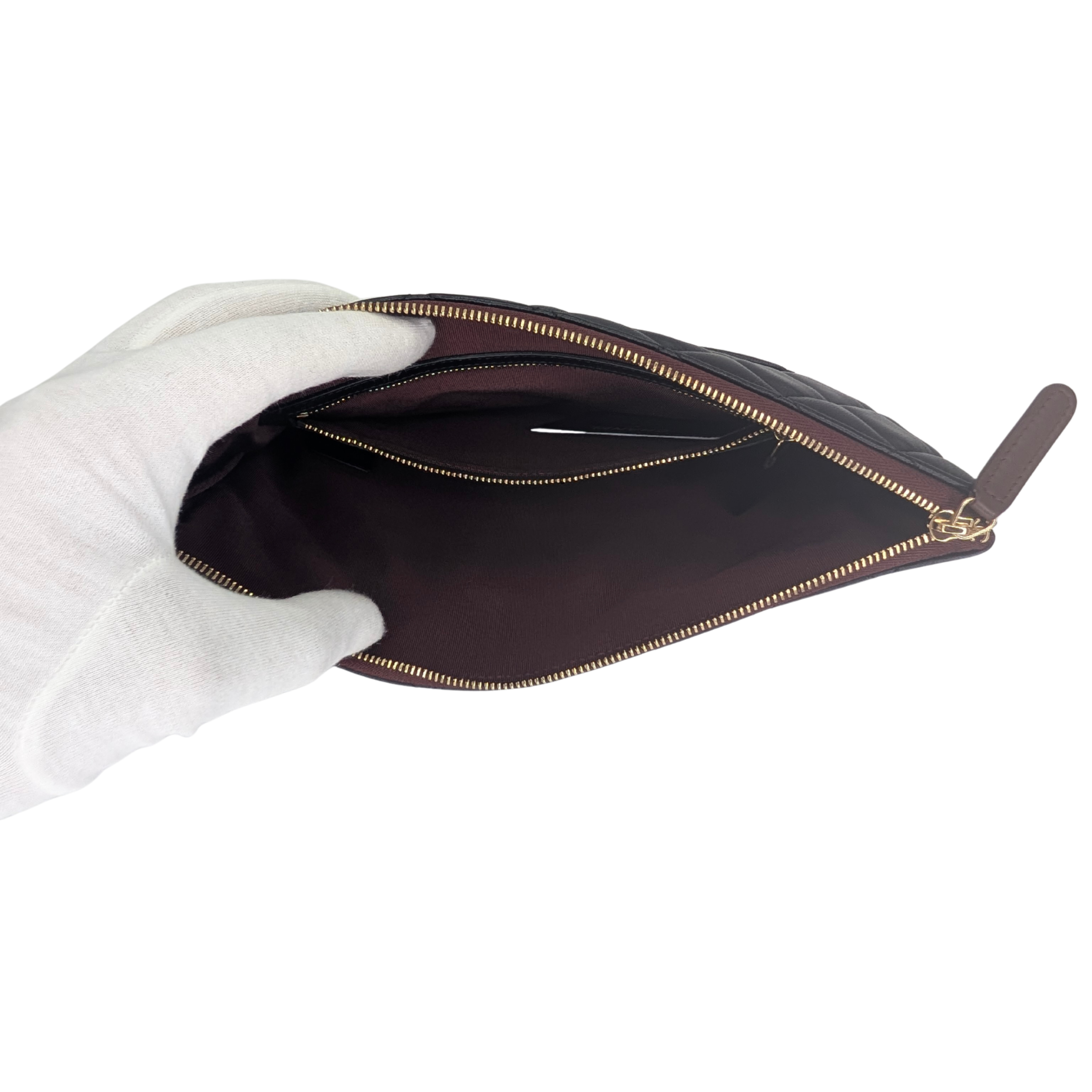 Chanel Medium O case Pouch Clutch Lambskin Black