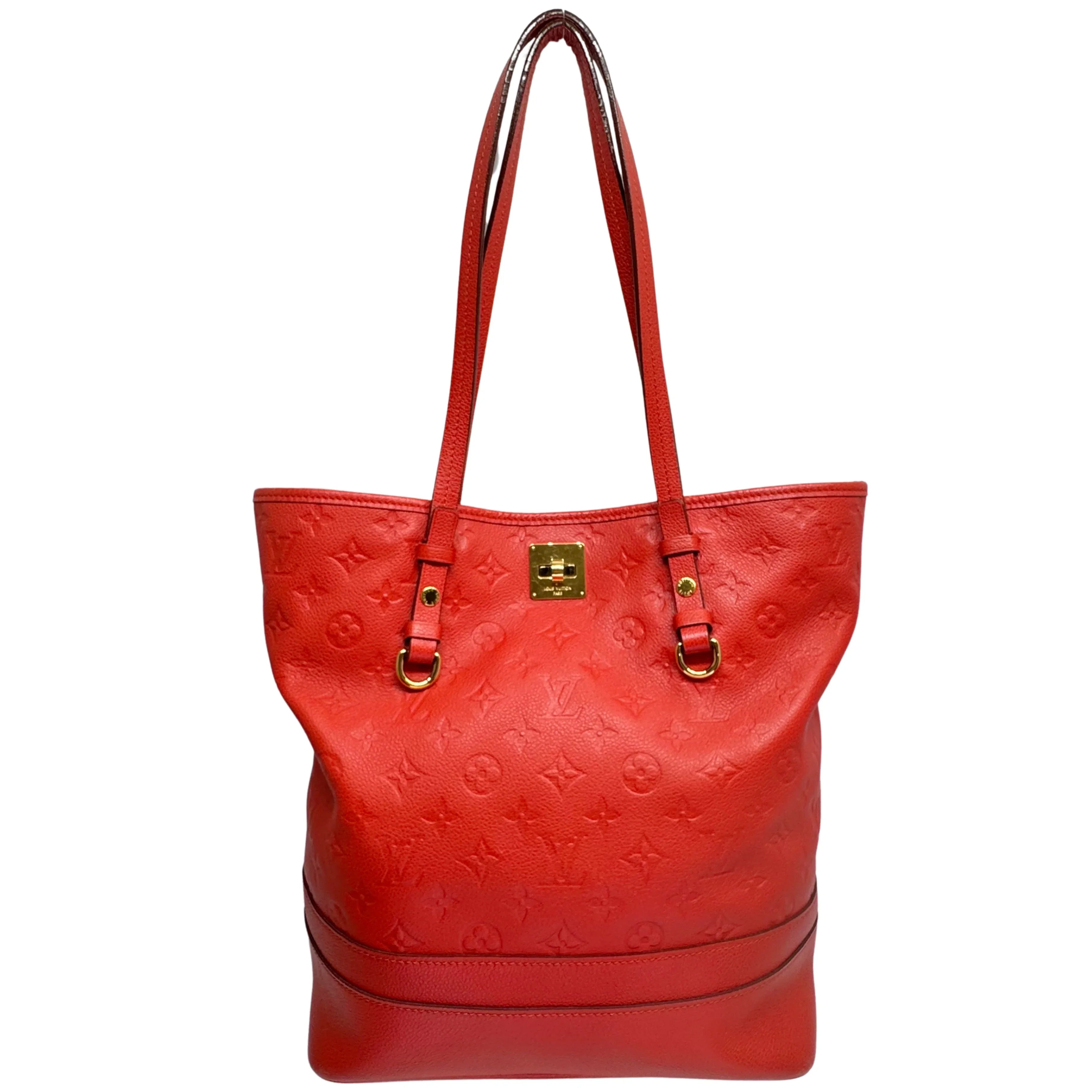 Louis Vuitton Empreinte Citadine Tote Bag Leather Red - Lost Designer