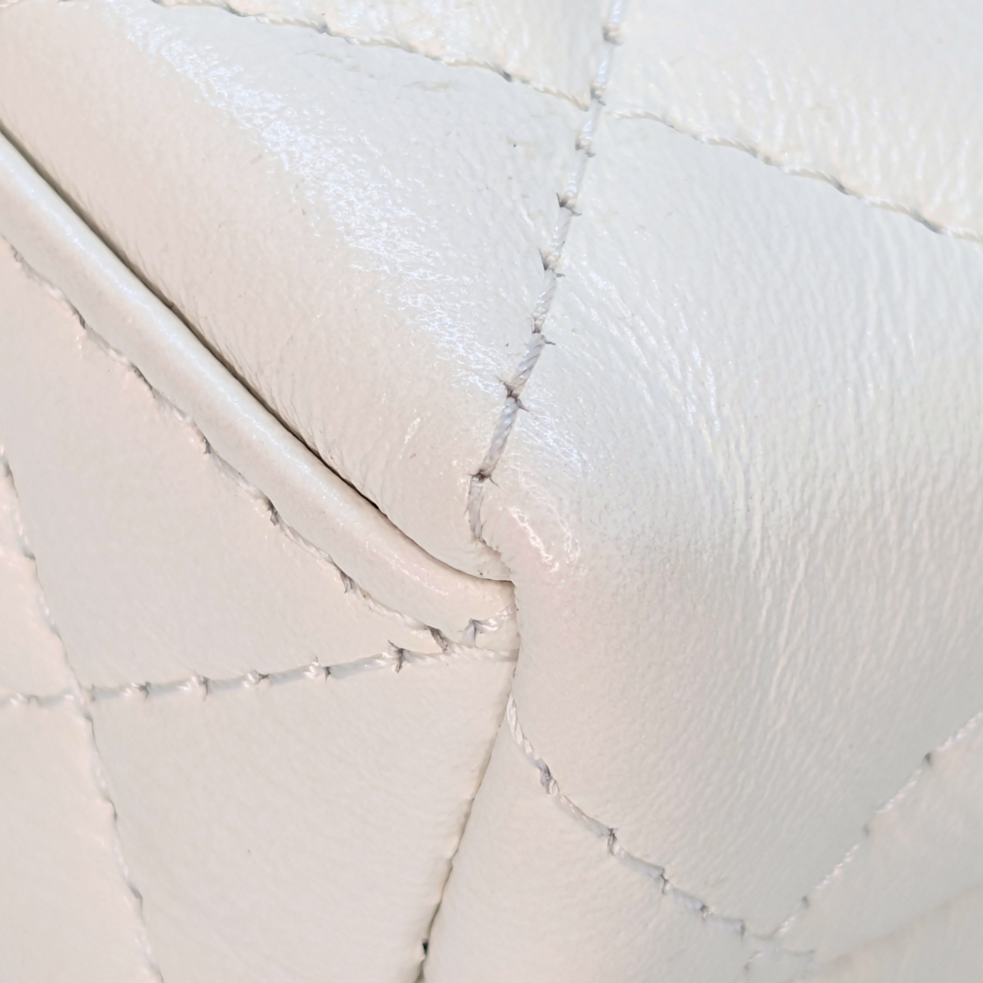 Chanel Nano Kelly Shopper Tote Bag White