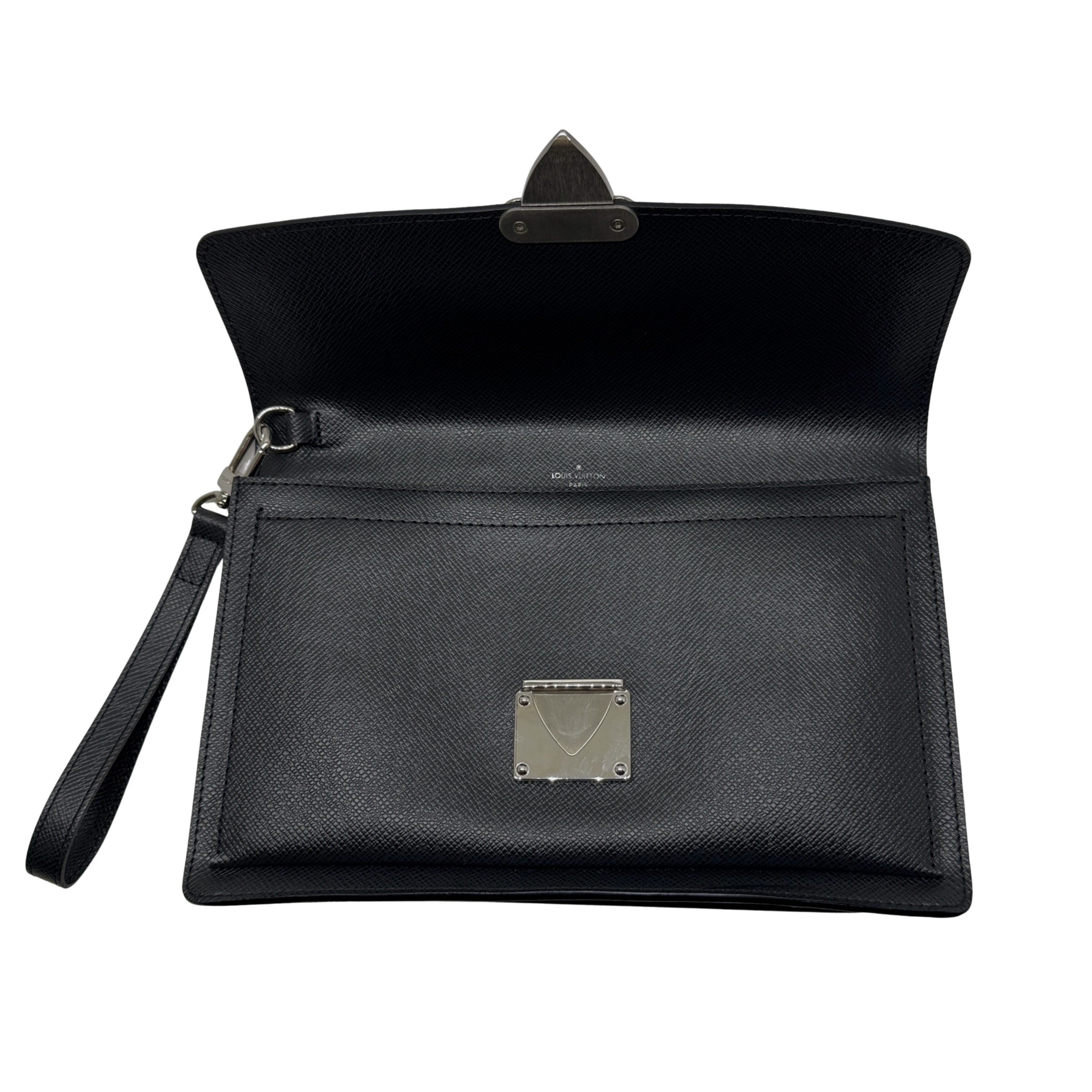 Louis Vuitton Taiga Pochette Belaia Ardoise Clutch Bag Black