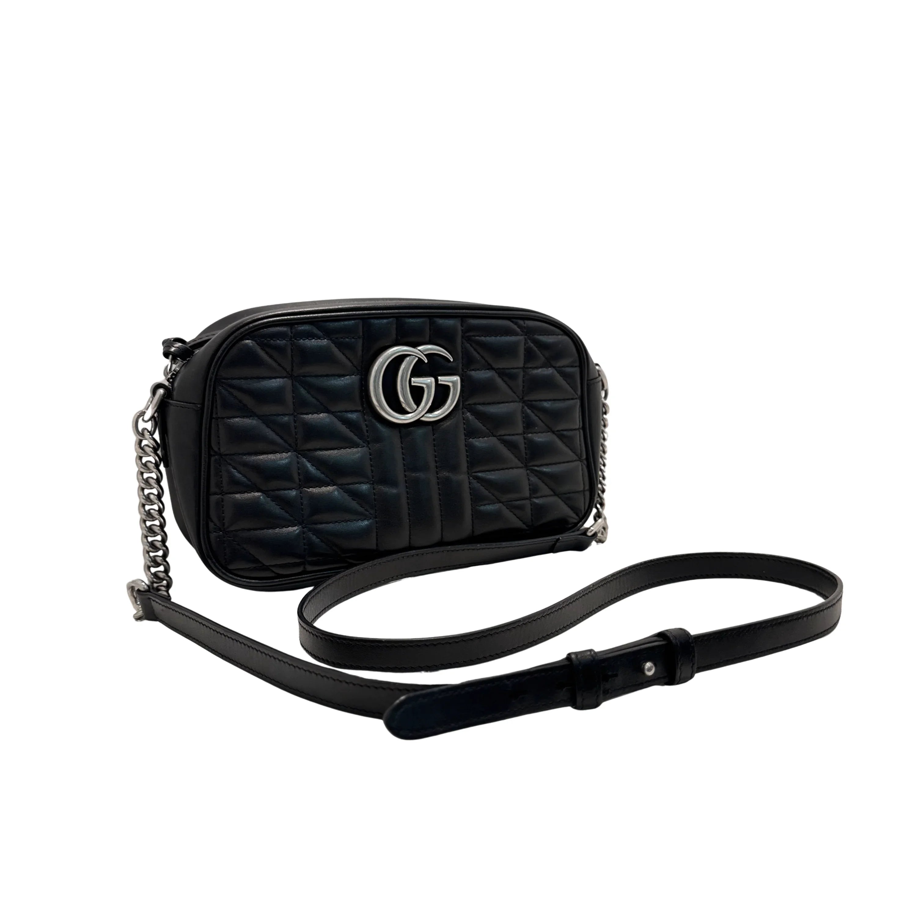 Gucci Marmont Small Shoulder Bag Leather Black - Lost Designer