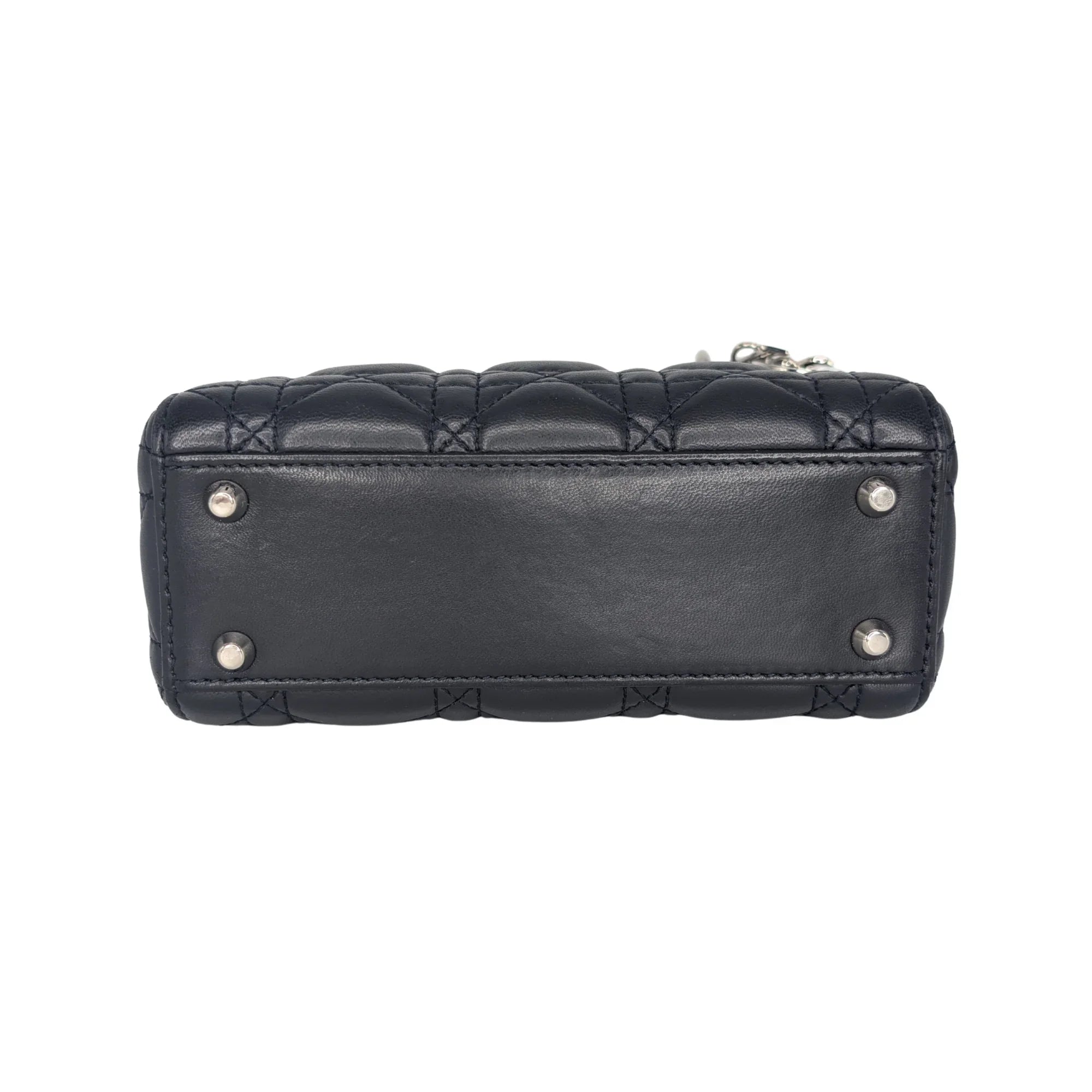 Christian Dior Lady Dior Cannage Mini Handbag Black - Lost Designer