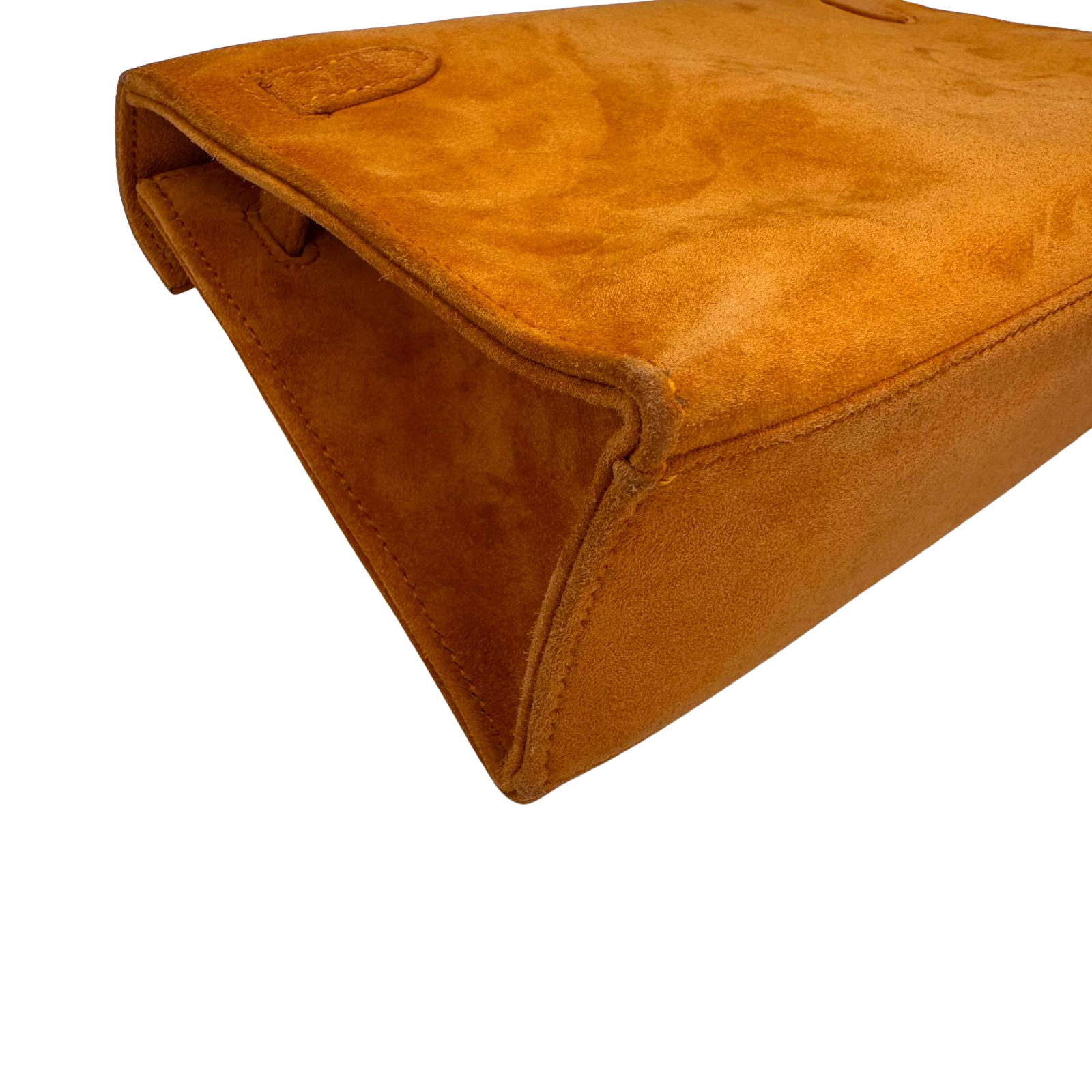 Hermès Kelly Pochette Orange H Veau Doblis Suede PWH ☐ I Stamp