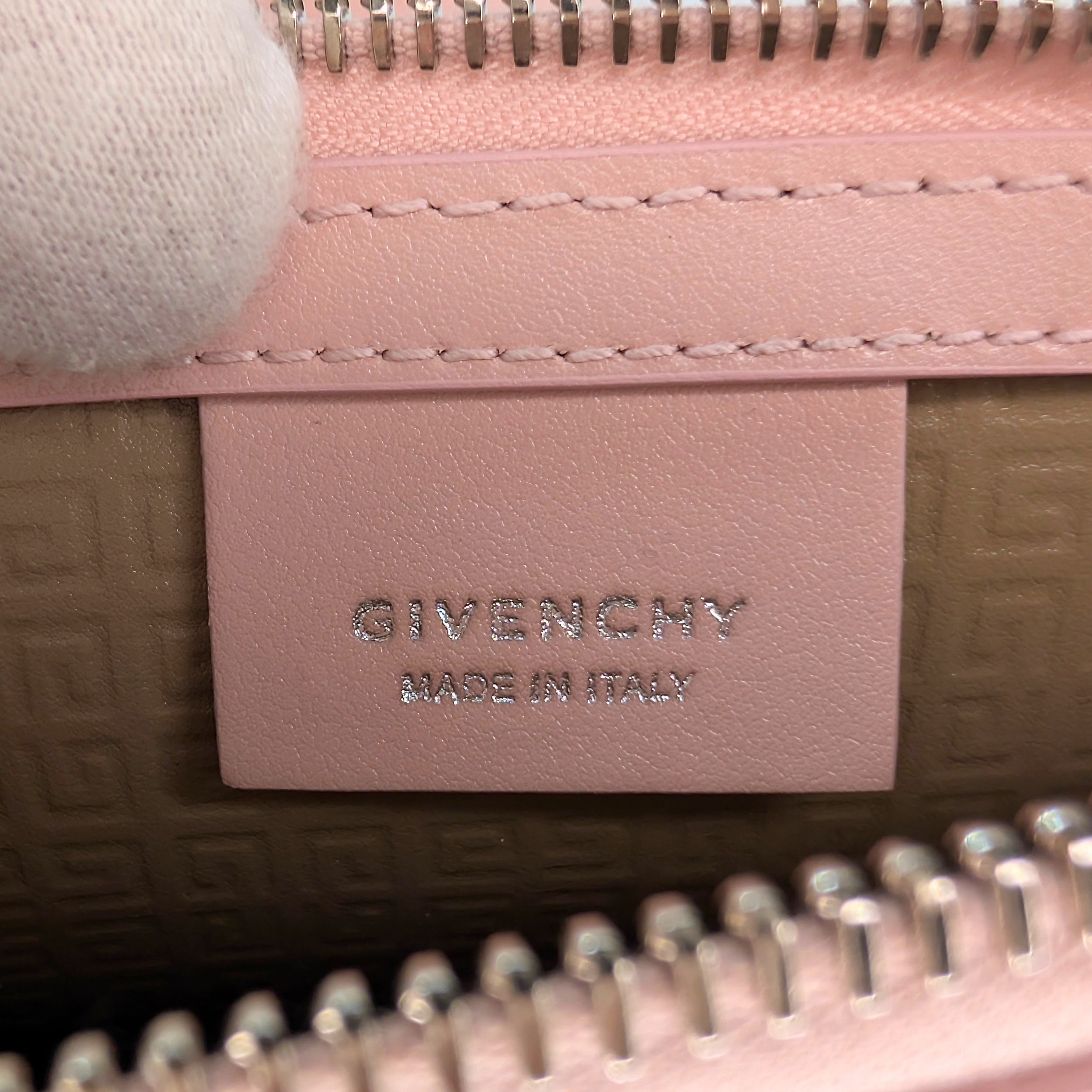 Givenchy Calfskin Logo Embossed Wing Shopper Tote Bag Blush Pink
