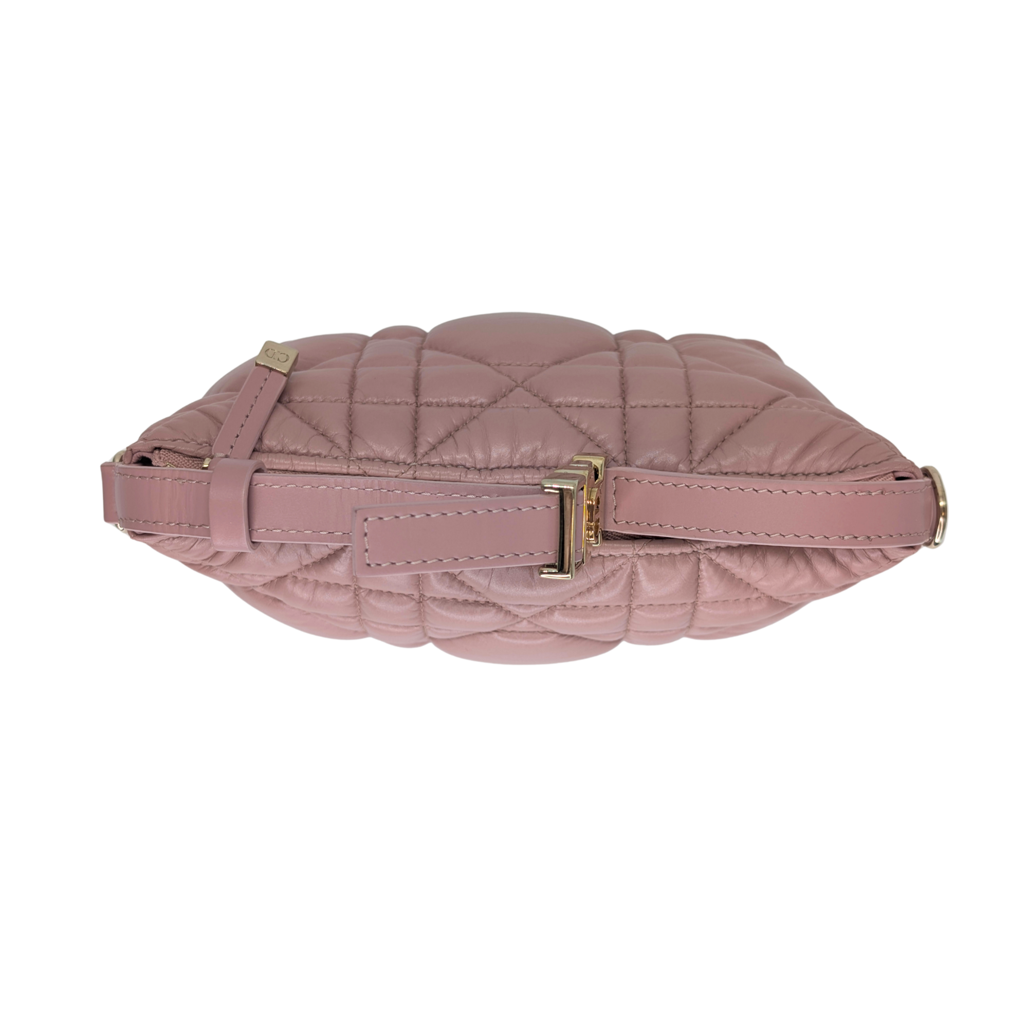 Dior Macrocannage Nomad Travel Pouch Bag Calfskin Pink