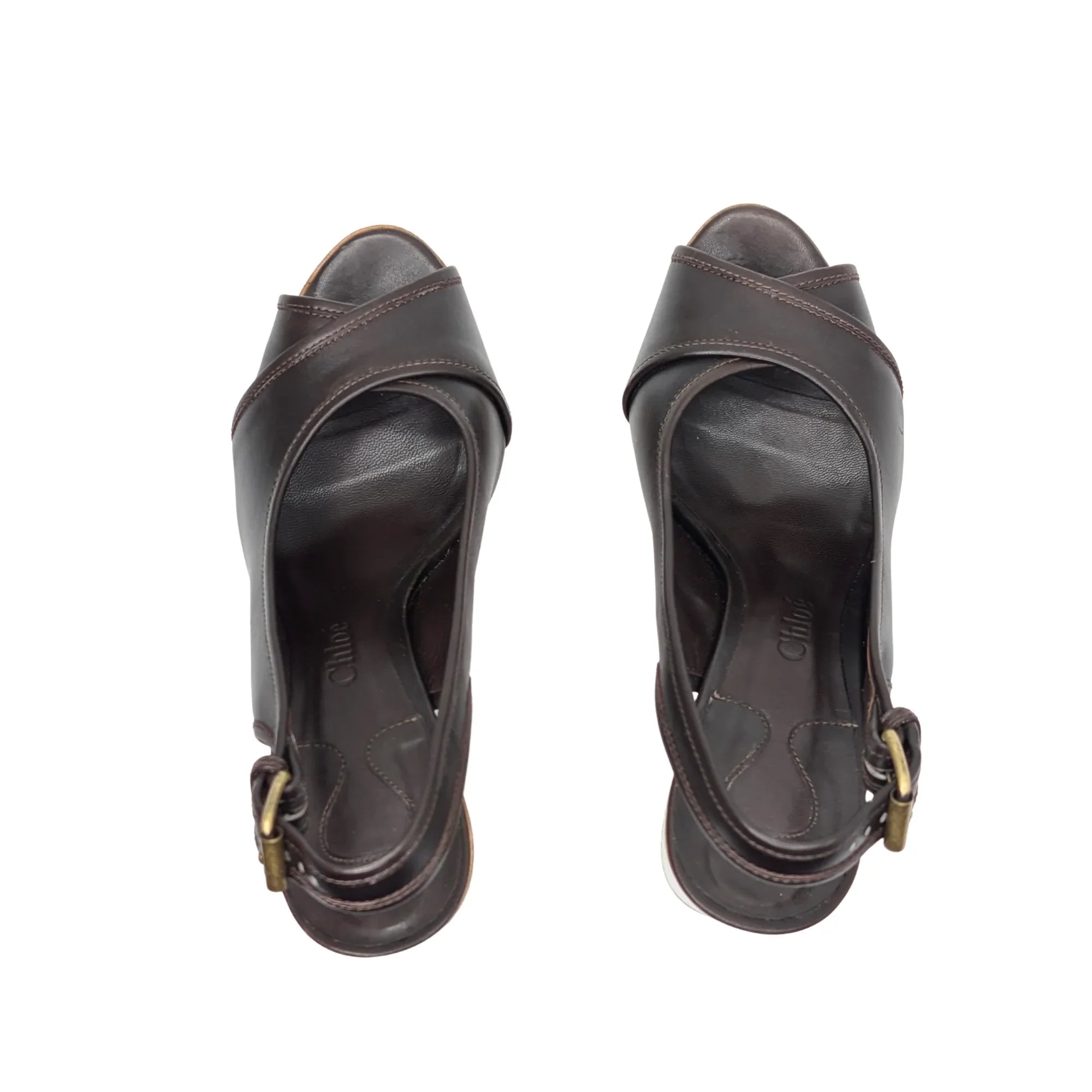Chloé Slingback Heels Brown 39 - Lost Designer