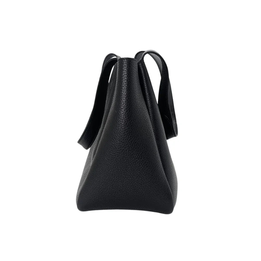 Prada Daino Soft Medium Dynamique Tote Bag Black - Lost Designer