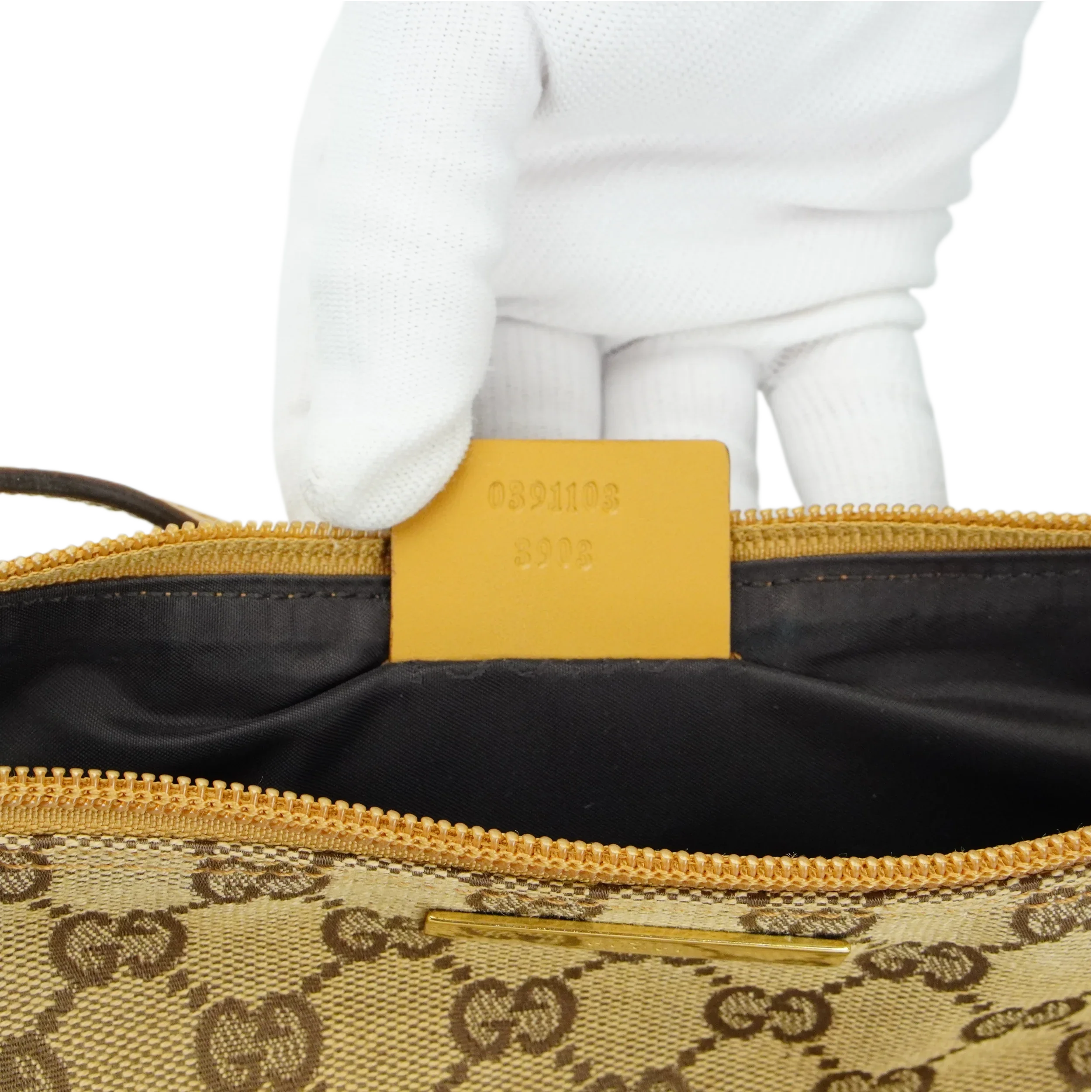 Gucci Beige GG Monogram Boat Pochette Bag