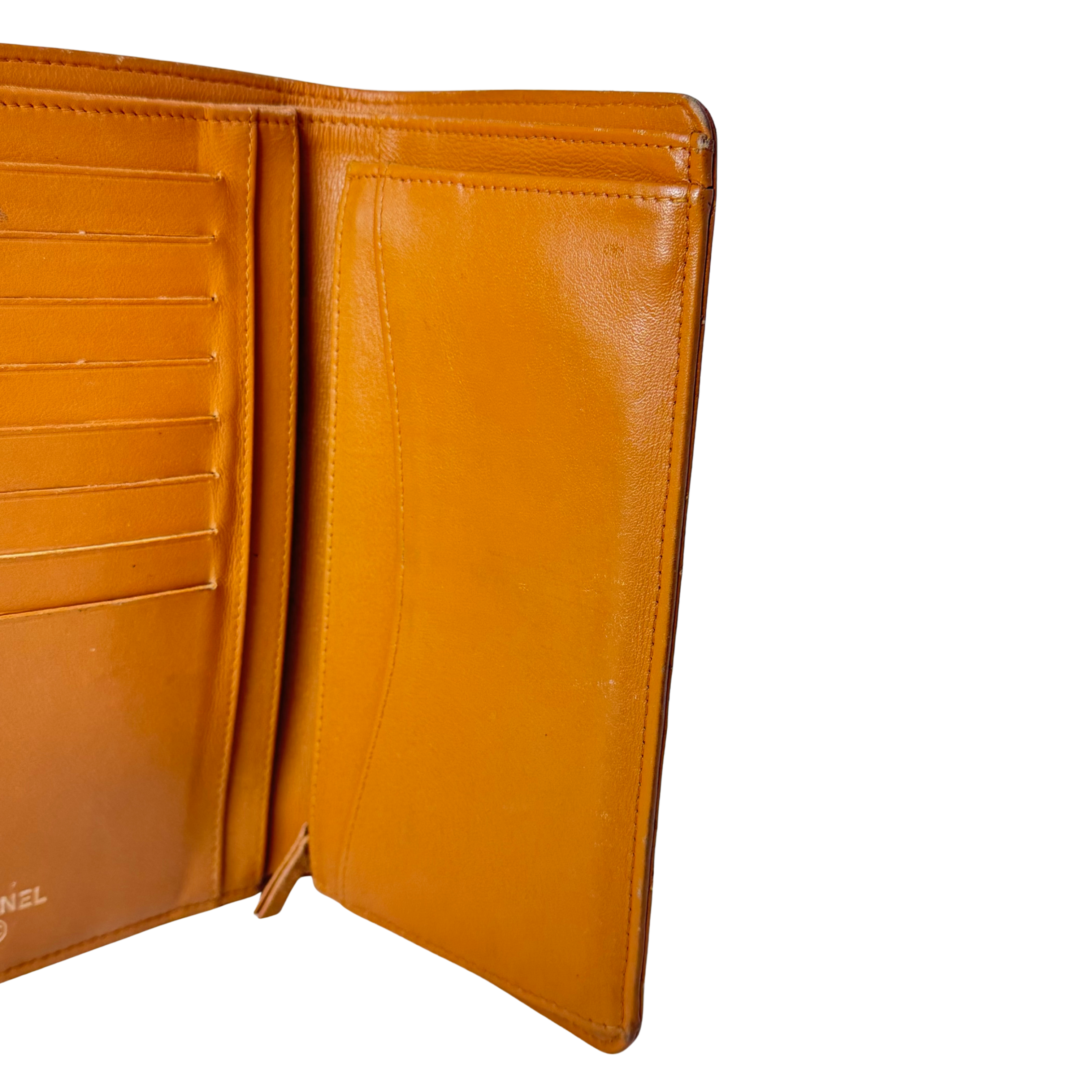 Chanel Grained Leather Wallet Brown