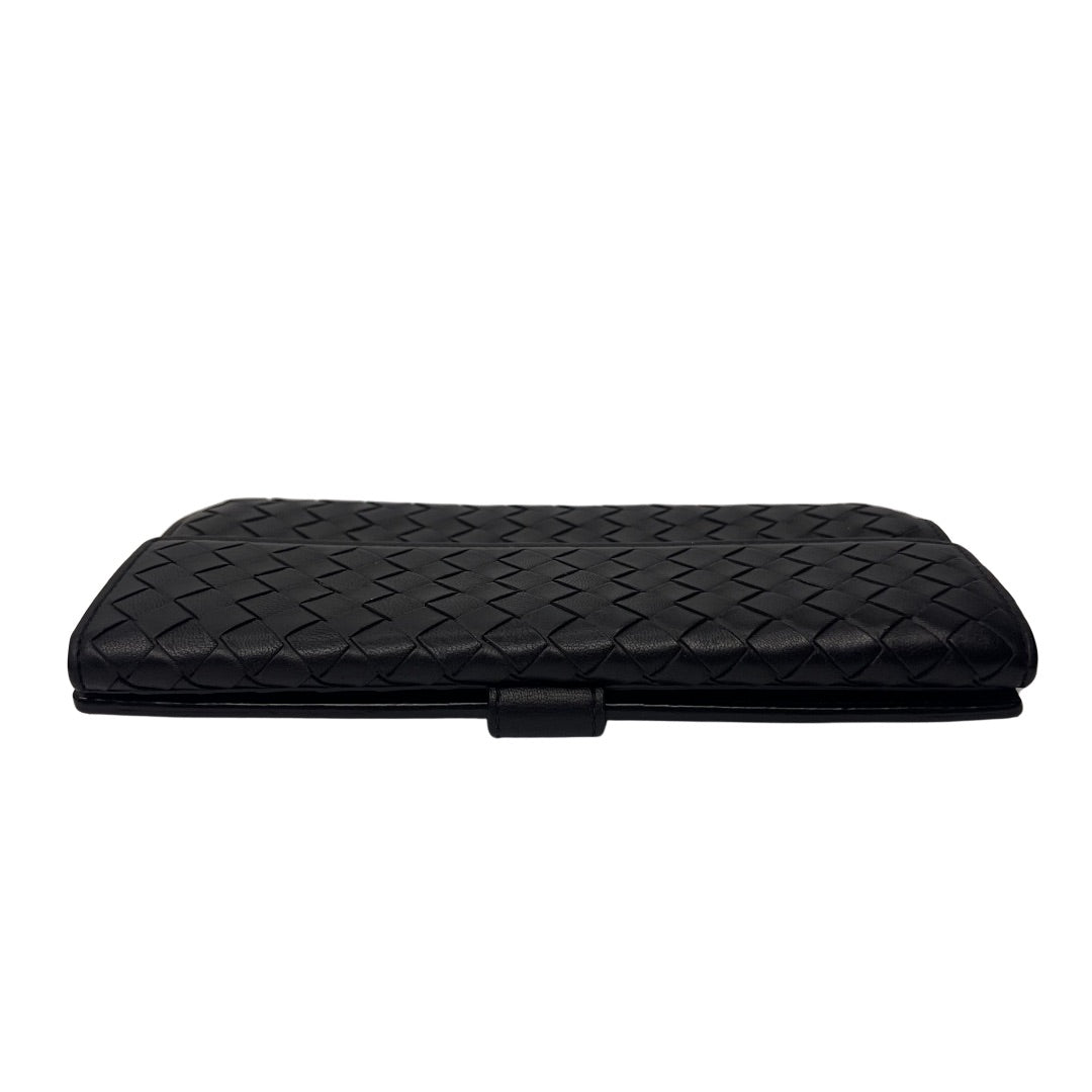 Bottega Veneta Nappa Intrecciato Continental Wallet Black