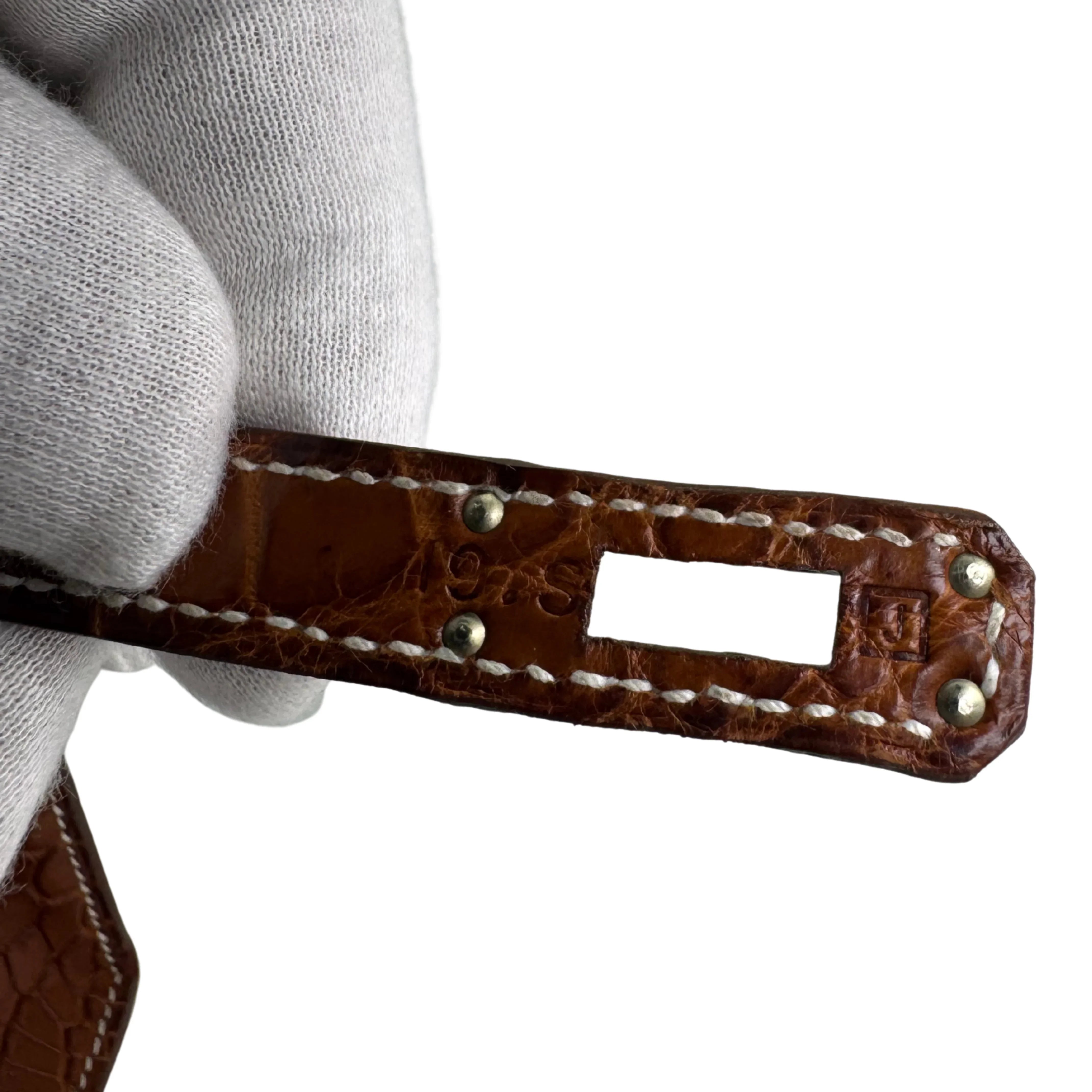 Hermes Kelly Pochette Fauve Niloticus Crocodile PHW □ J Stamp - Lost Designer