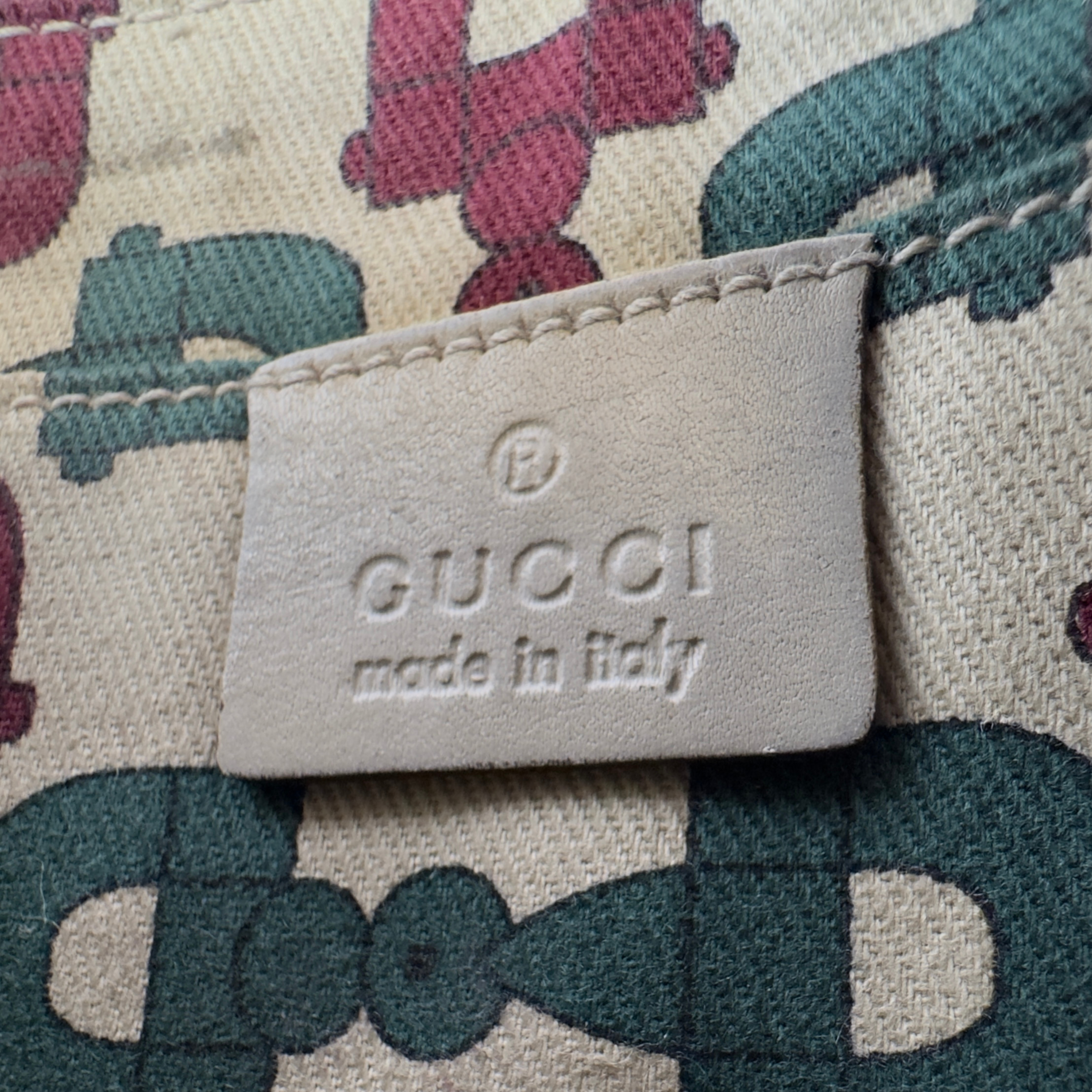 Gucci Monogram Small Pochette Clutch Bag Leather Beige