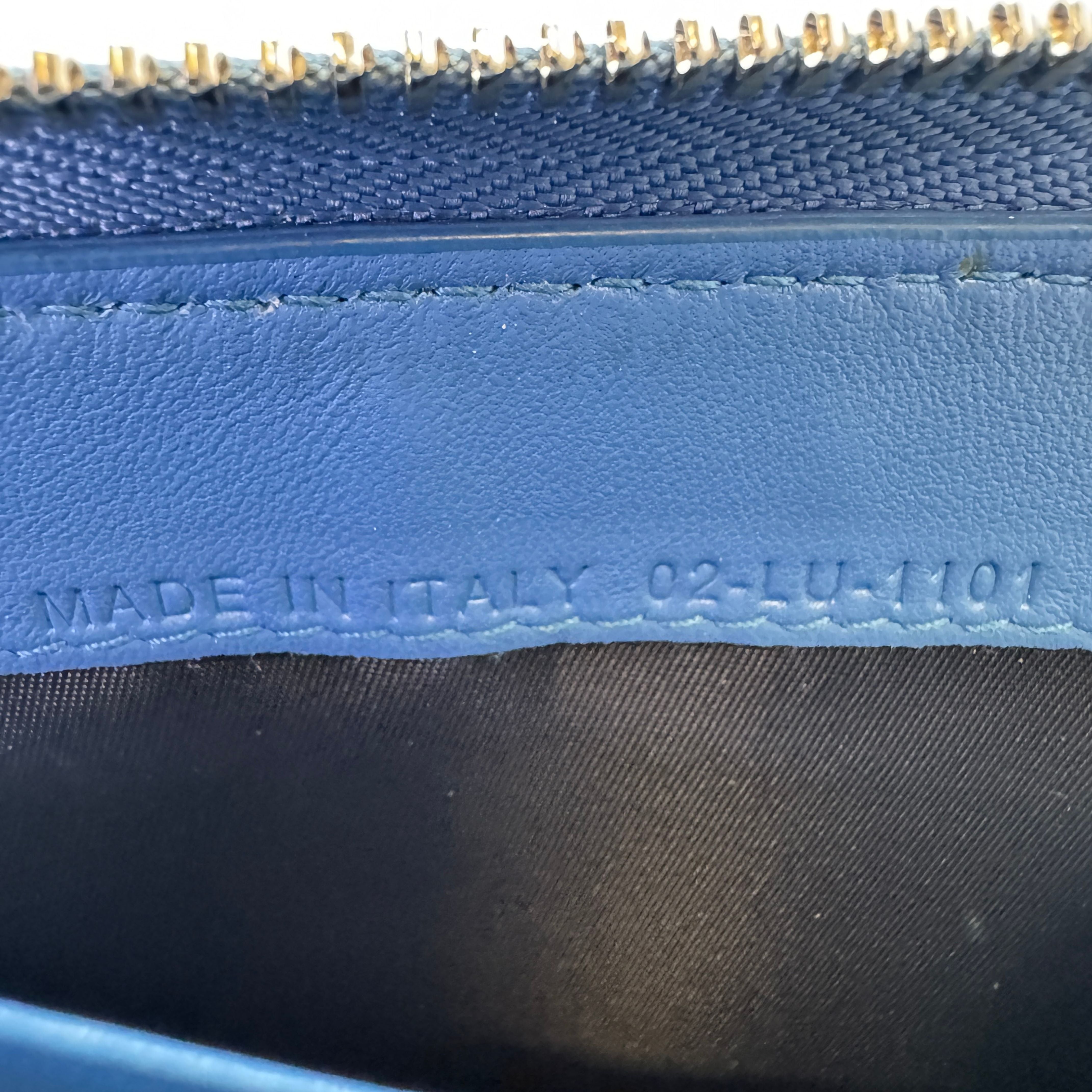 Dior Lambskin Cannage Wallet Blue