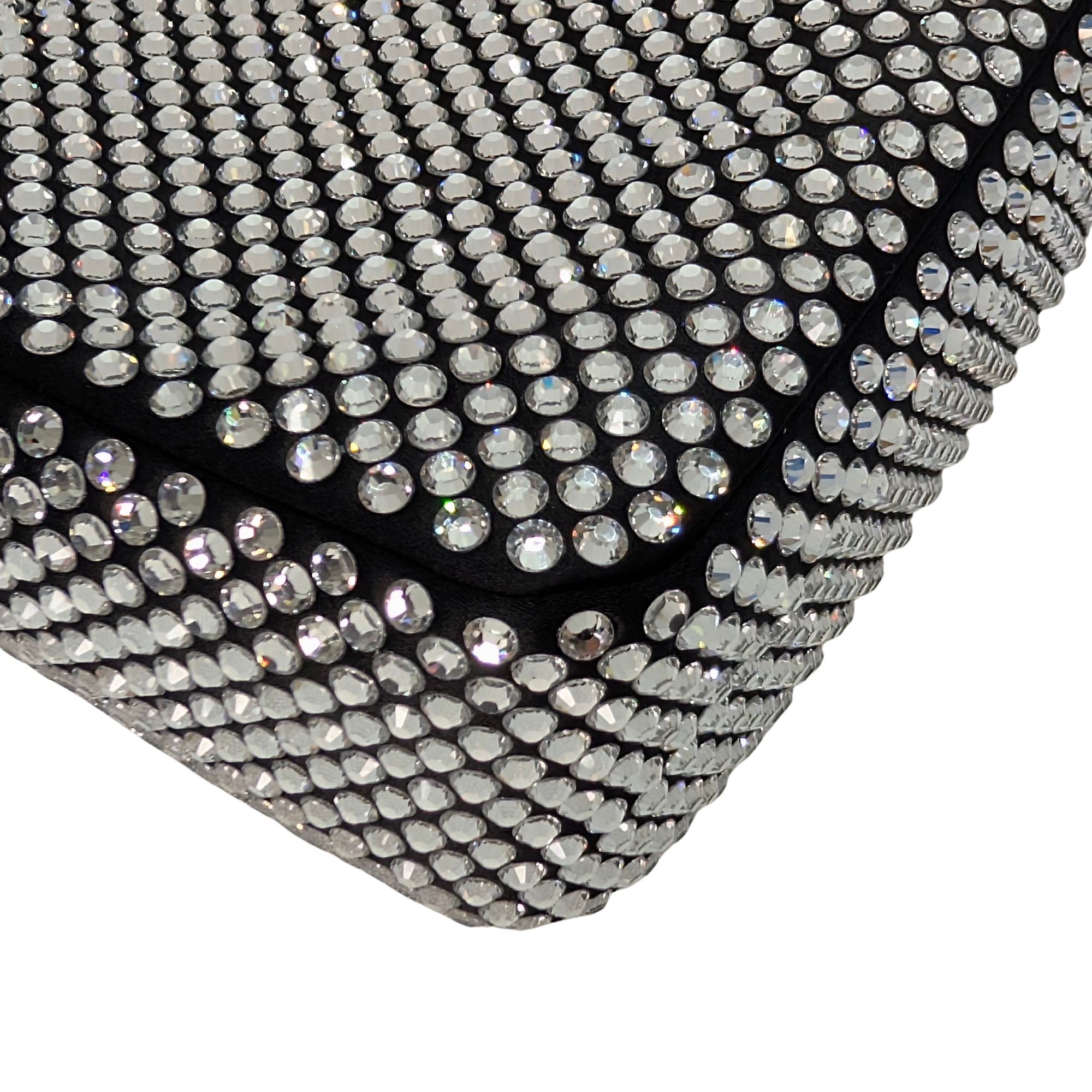 Black Prada Re-Edition Mini Satin Crystals Shoulder Bag