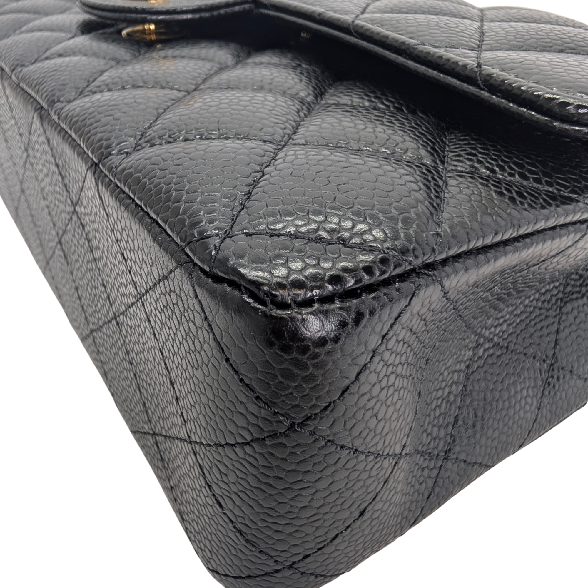 Chanel Classic Flap Bag Caviar Leather Medium Black