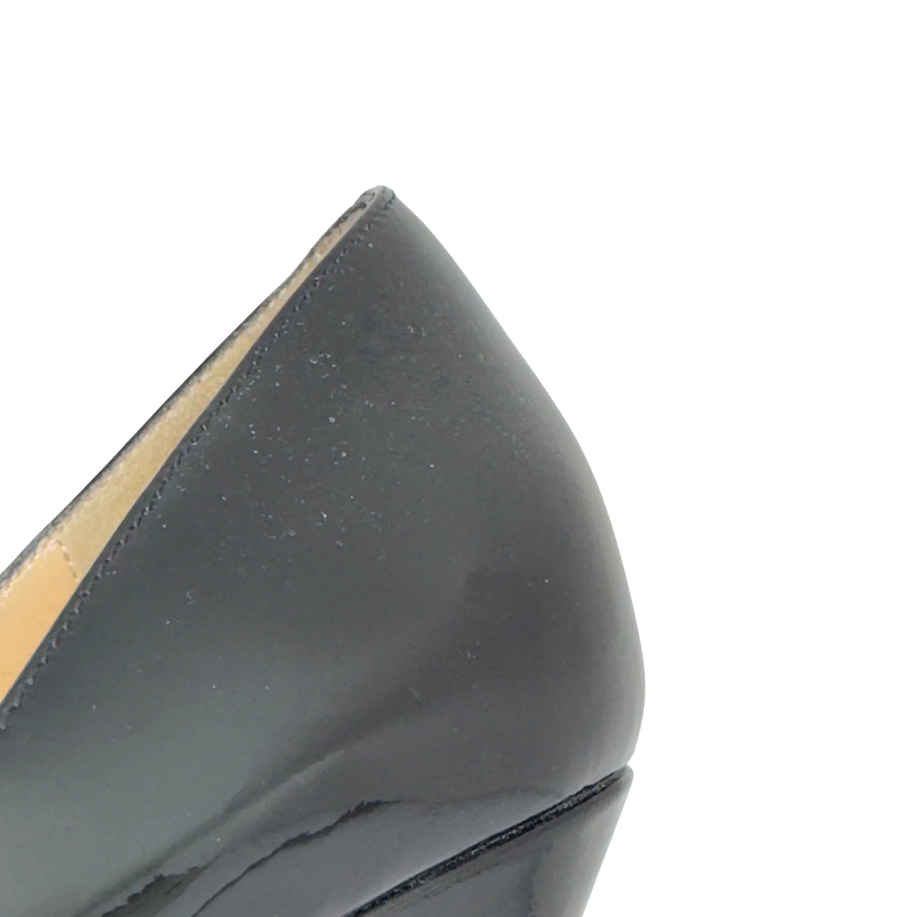 Christian Louboutin Lady Peep Red Bottom Pumps Black 38 - Lost Designer