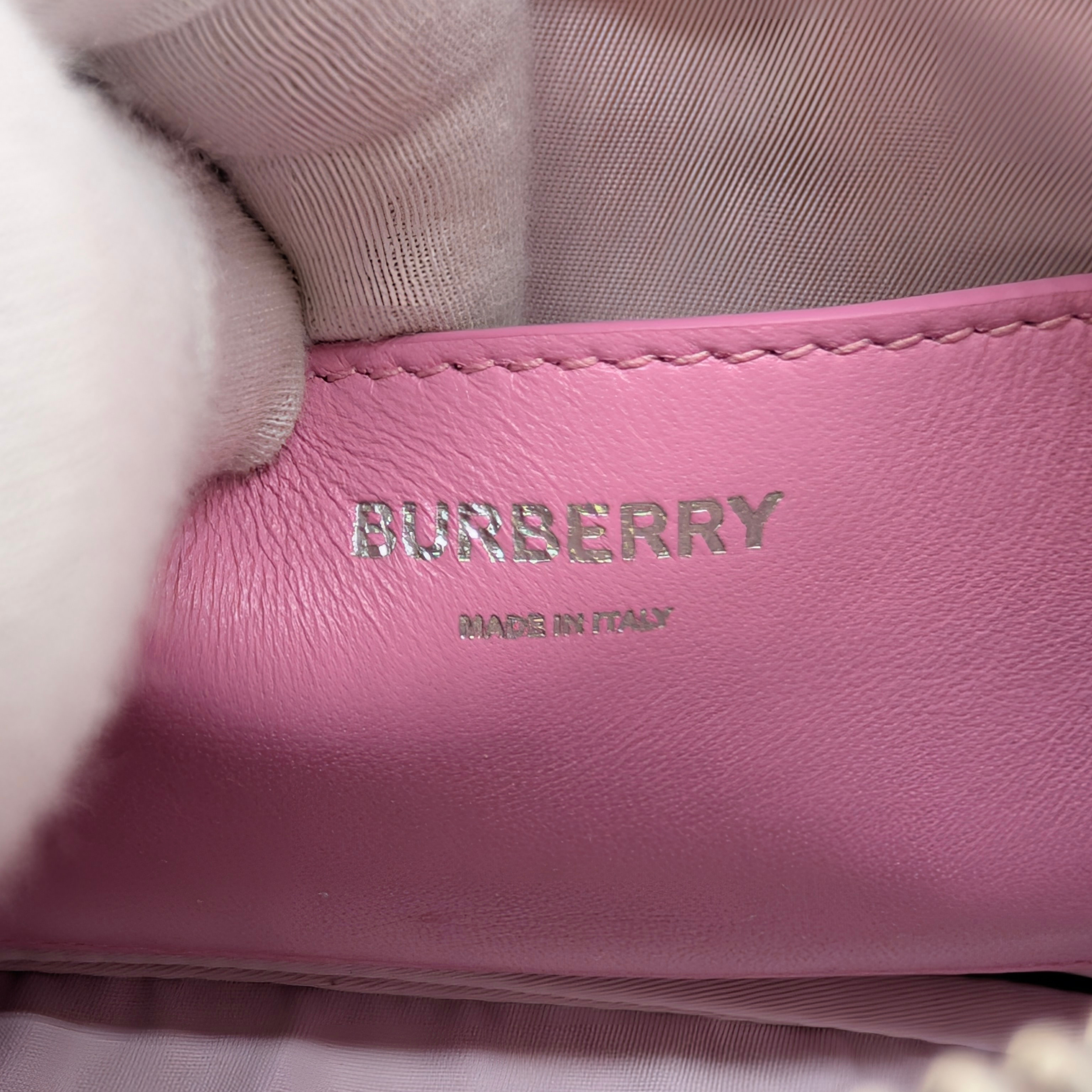 Burberry TB Mini Quilted Lambskin Lola Camera Bag Pink