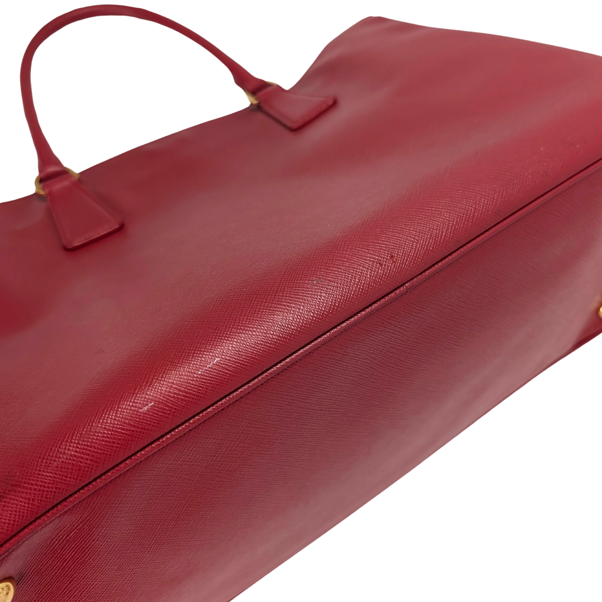 Prada Lux Open Saffiano Tote Bag Red