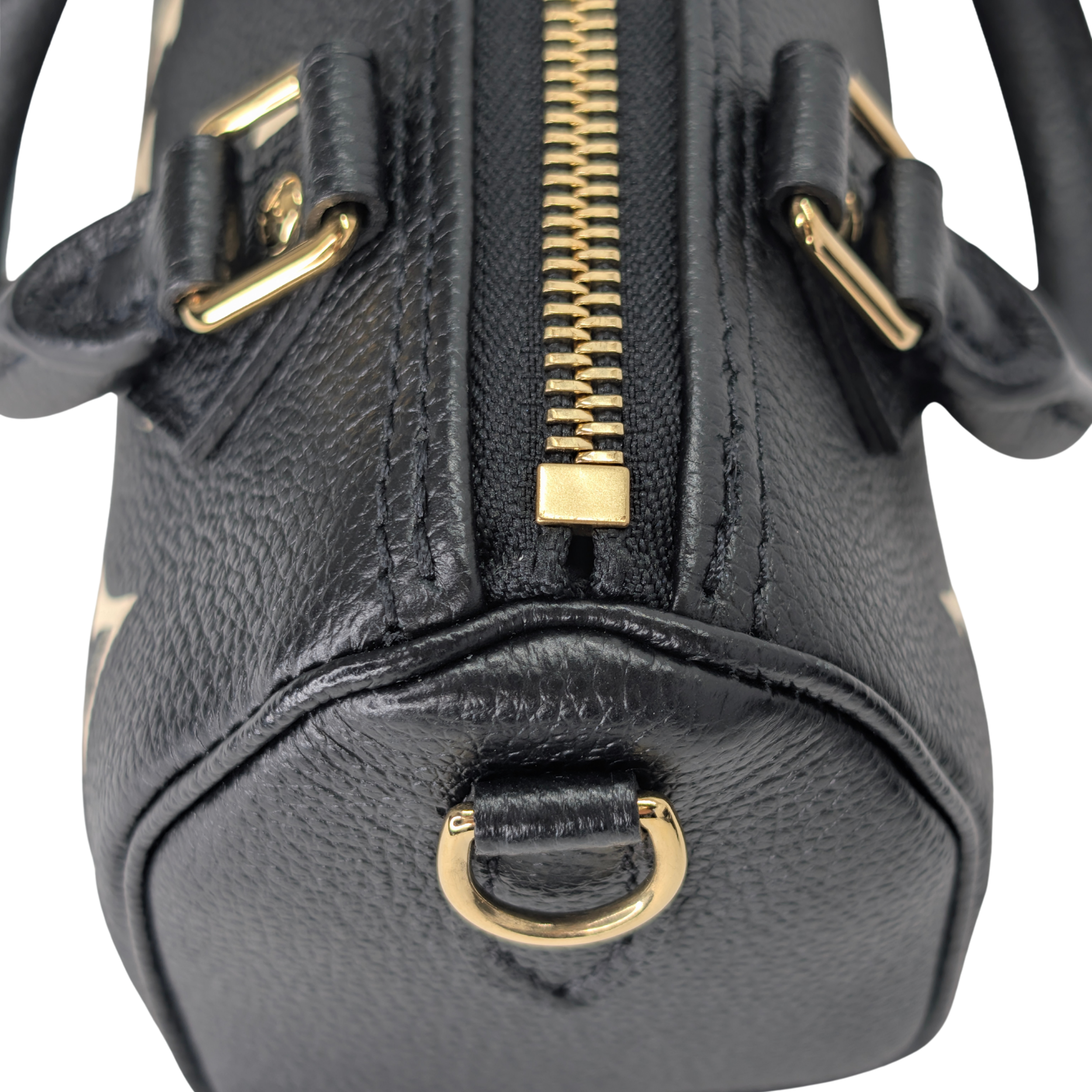 Louis Vuitton Nano Speedy Bicolor Monogram Giant Empreinte Leather Black